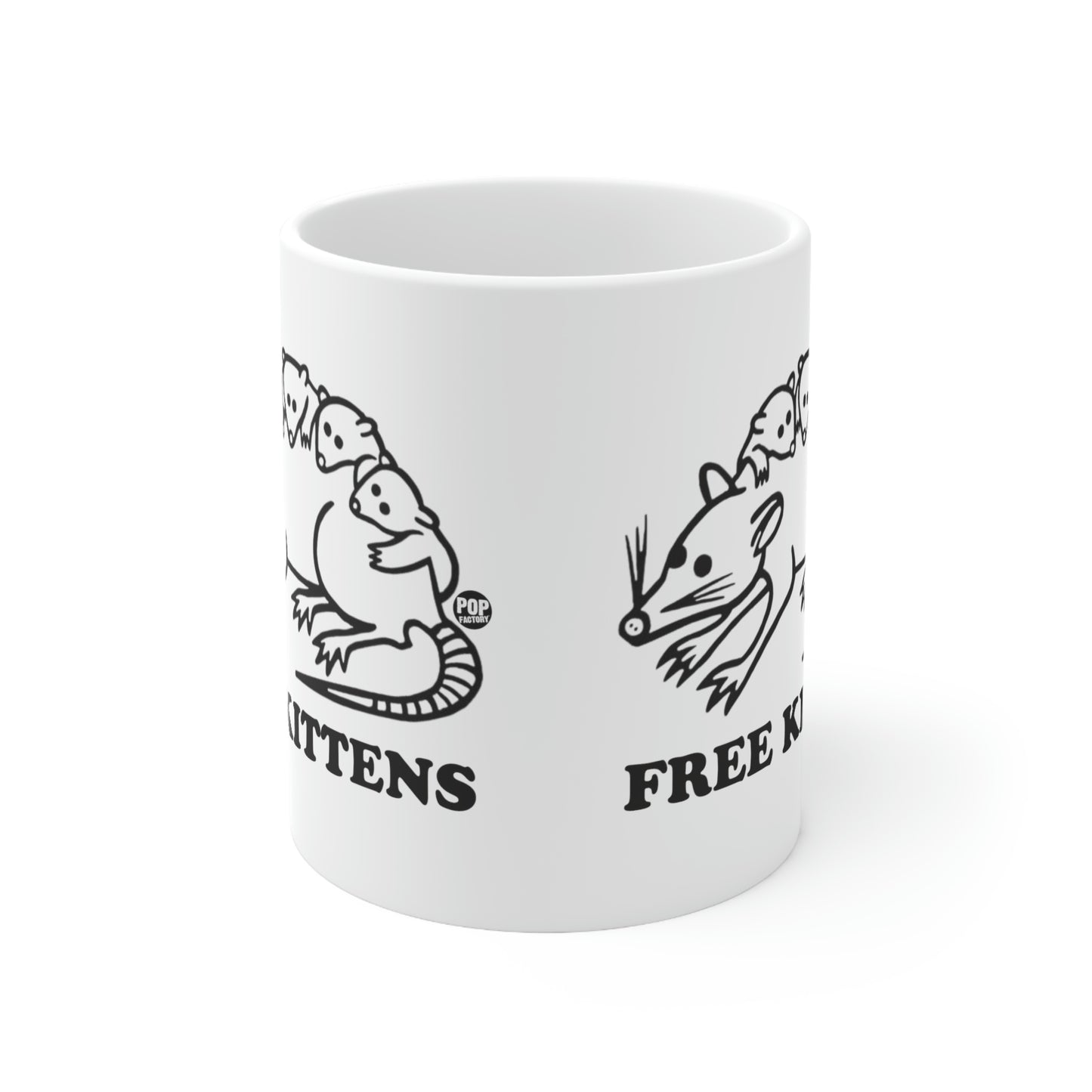 FREE KITTENS POSSUM COFFEE MUG