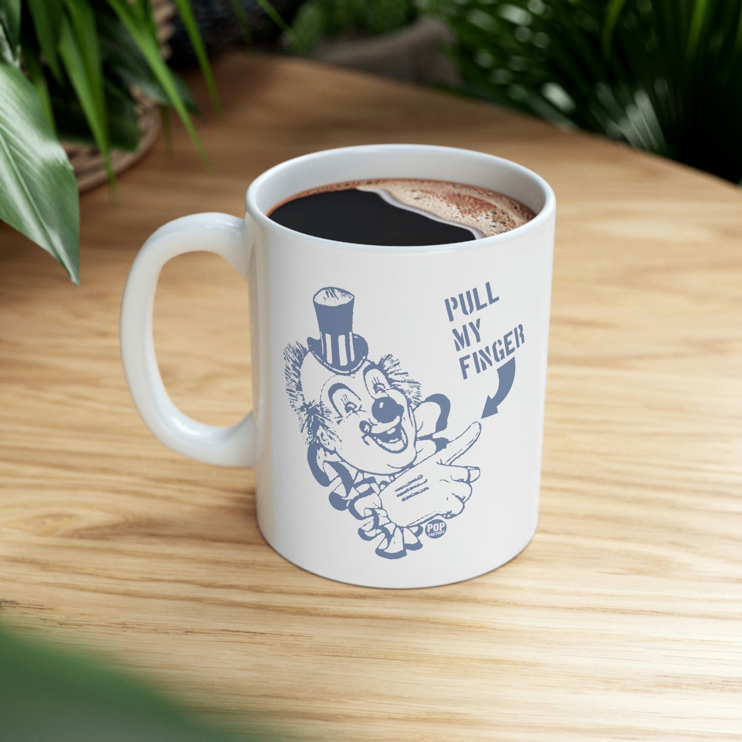 PULL MY FINGER CLOWN COFFEE MUG