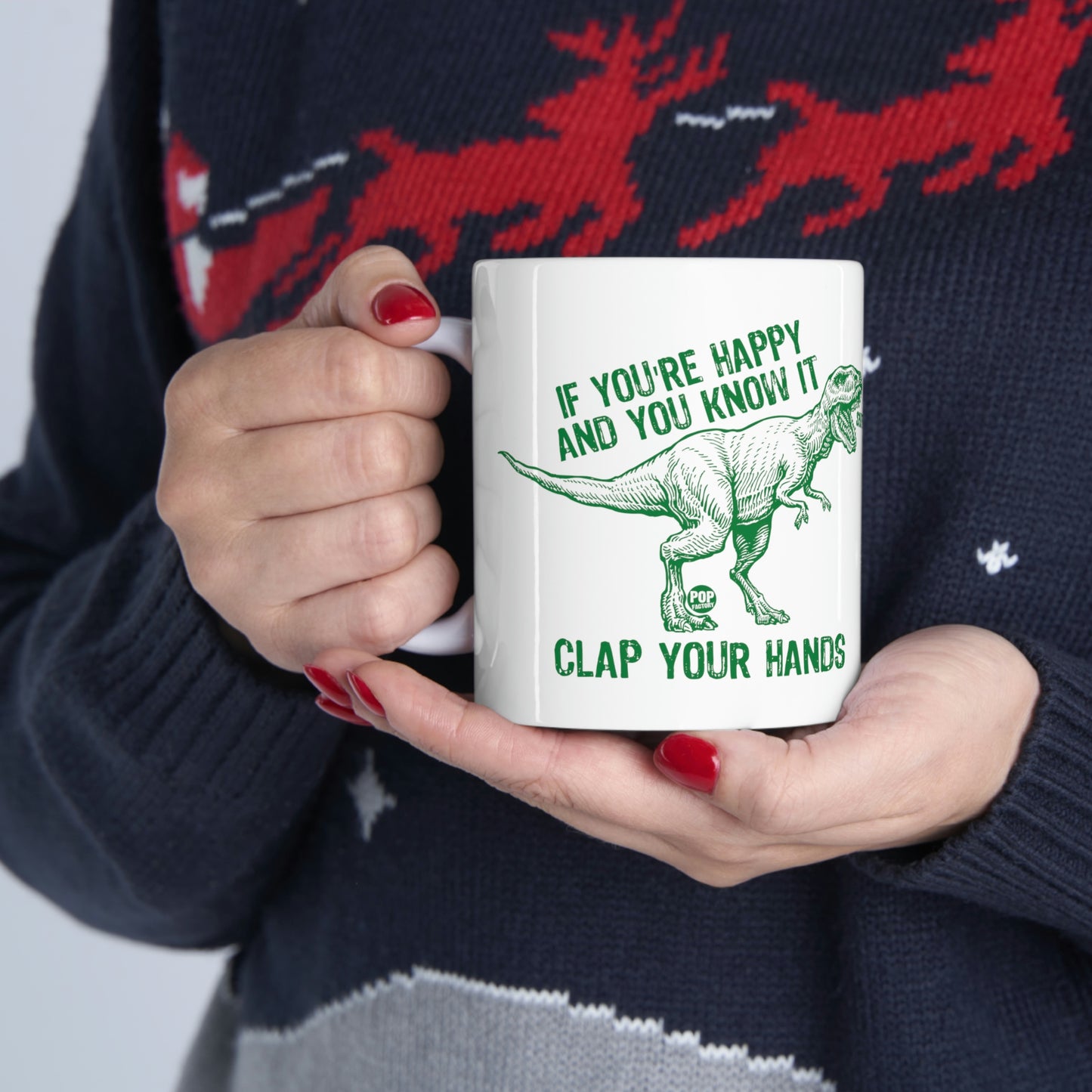 CLAP YOUR HANDS T REX COFFEE MUG