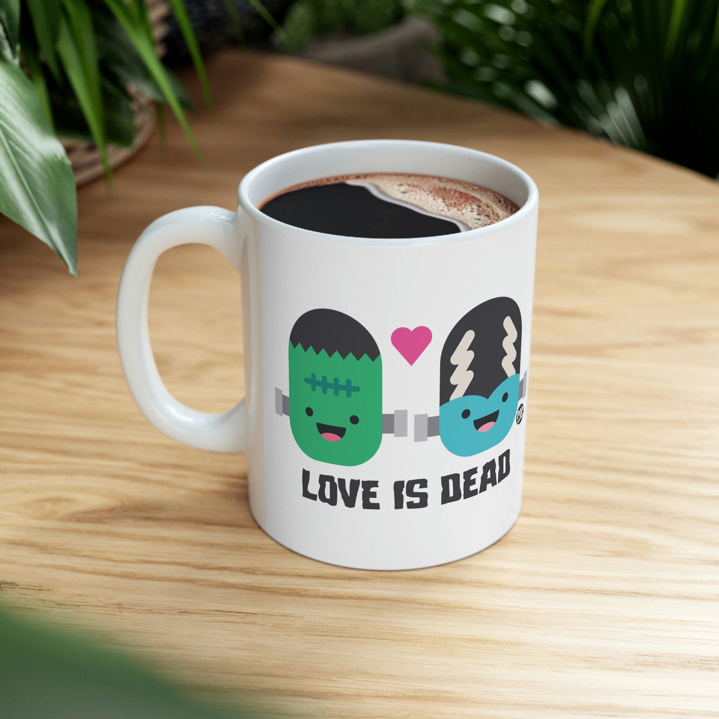 Love Is Dead Frankenstein Coffee Mug