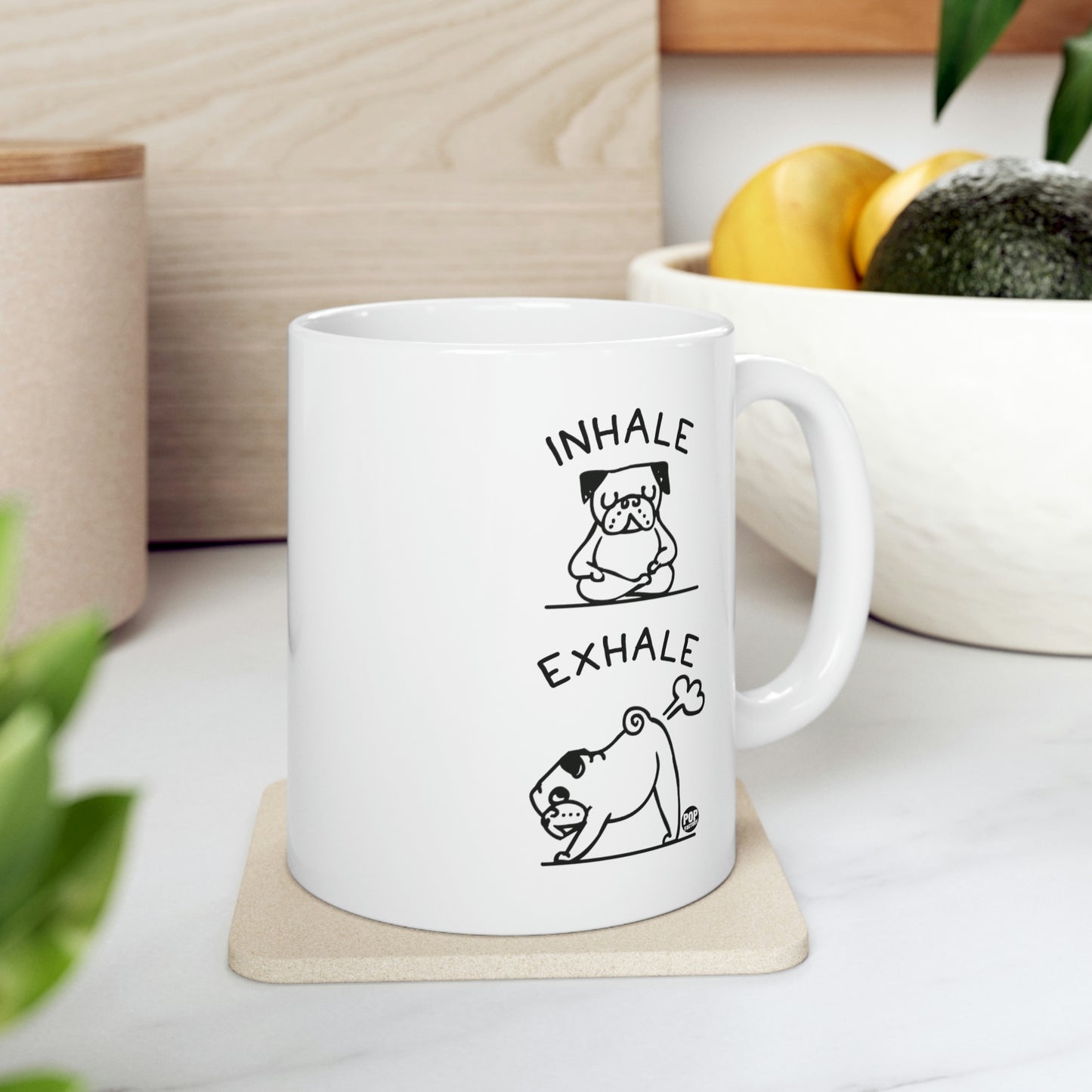 INHALE EXHALE DOG COFFEE MUG