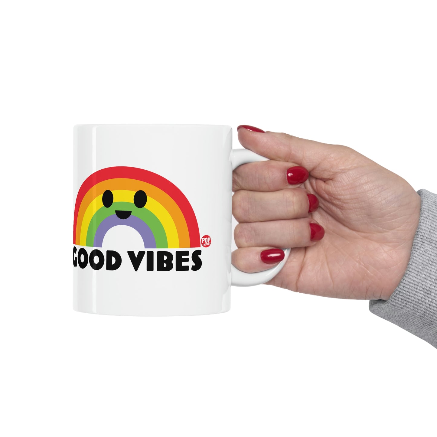 GOOD VIBES RAINBOW COFFEE MUG