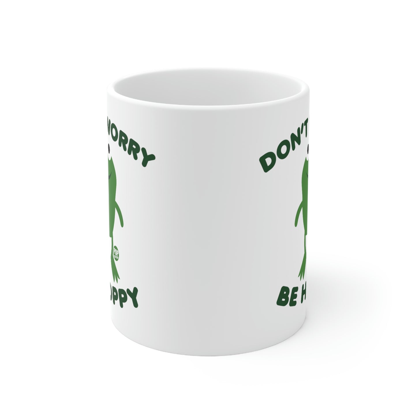 DON'T WORRY BE HAPPY FROG COFFEE MUG