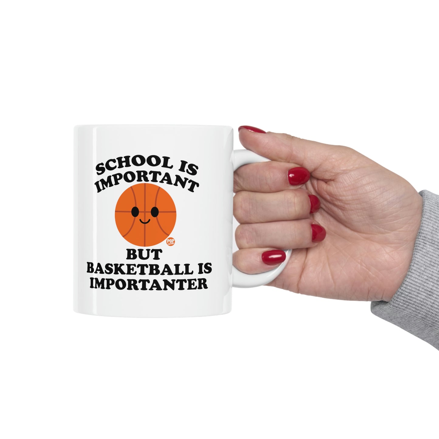 SCHOOL IS IMPORTANT BUT BASKETBALL IS IMPORTANTER COFFEE MUG