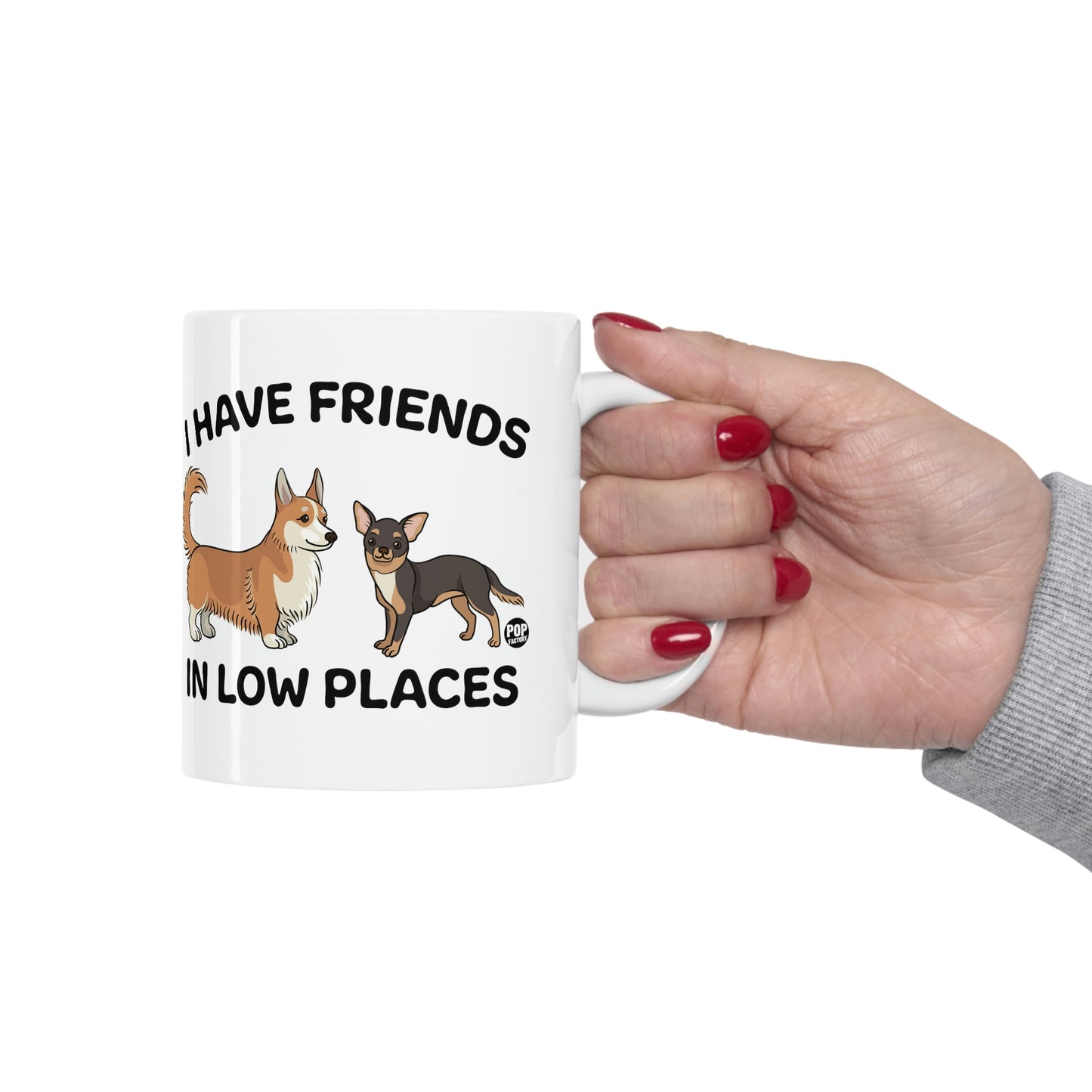 FRIENDS LOW PLACES DOGS COFFEE MUG