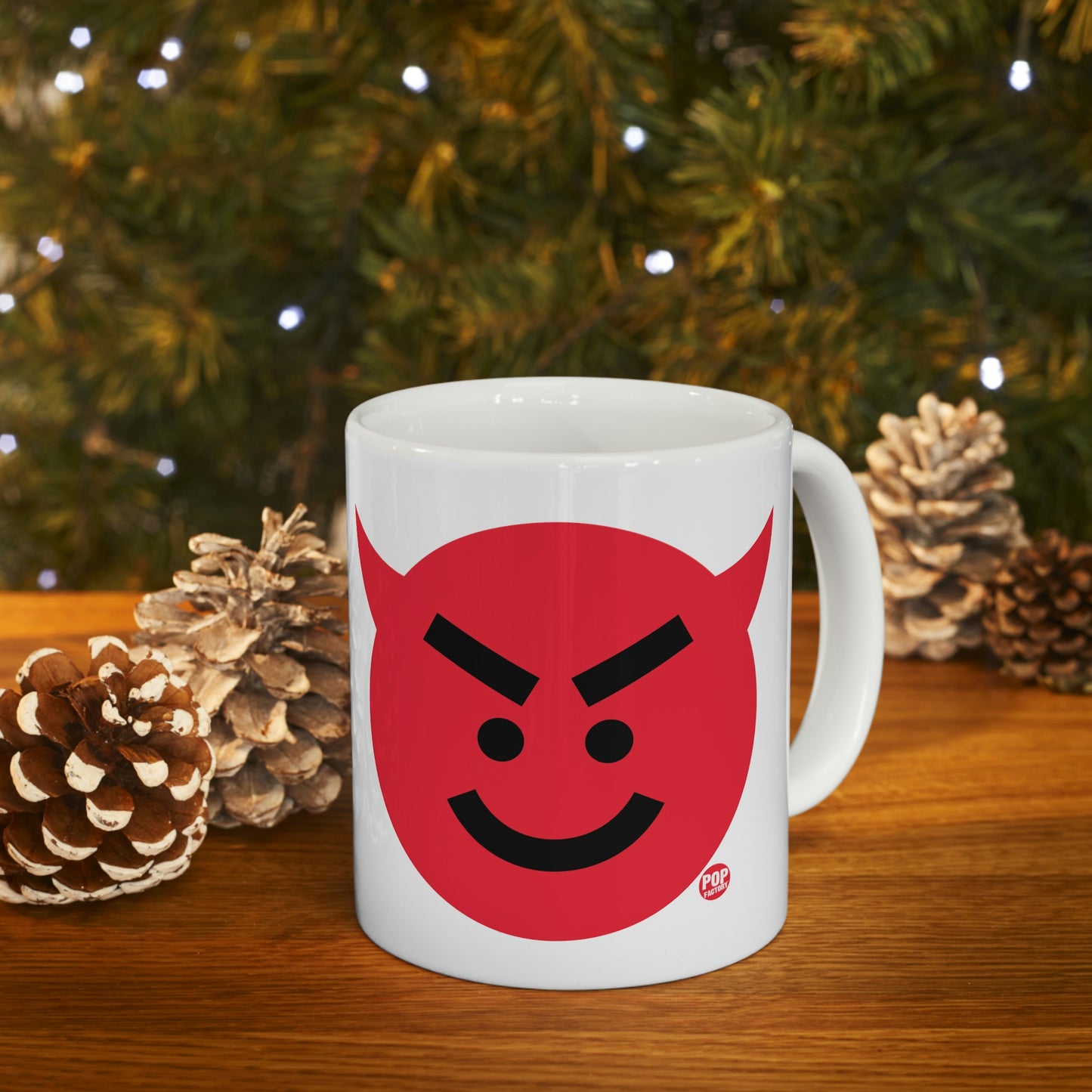 DEVIL SMILEY FACE COFFEE MUG