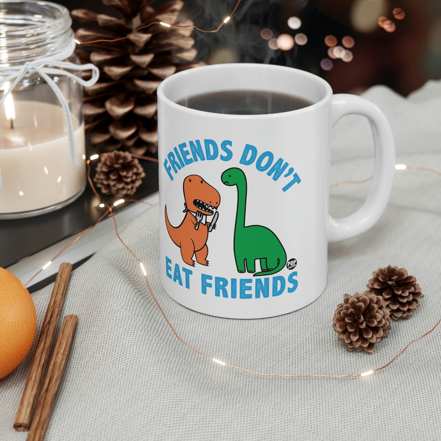 FRIENDS DON'T EAT FRIENDS DINOS COFFEE MUG