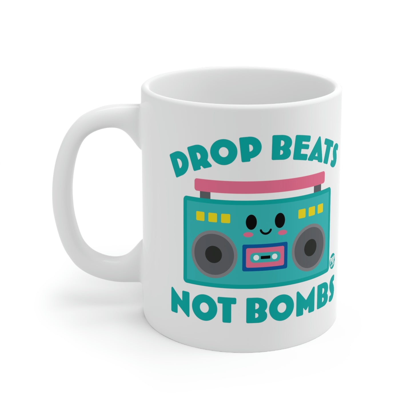 DROP BEATS NOT BOMBS COFFEE MUG