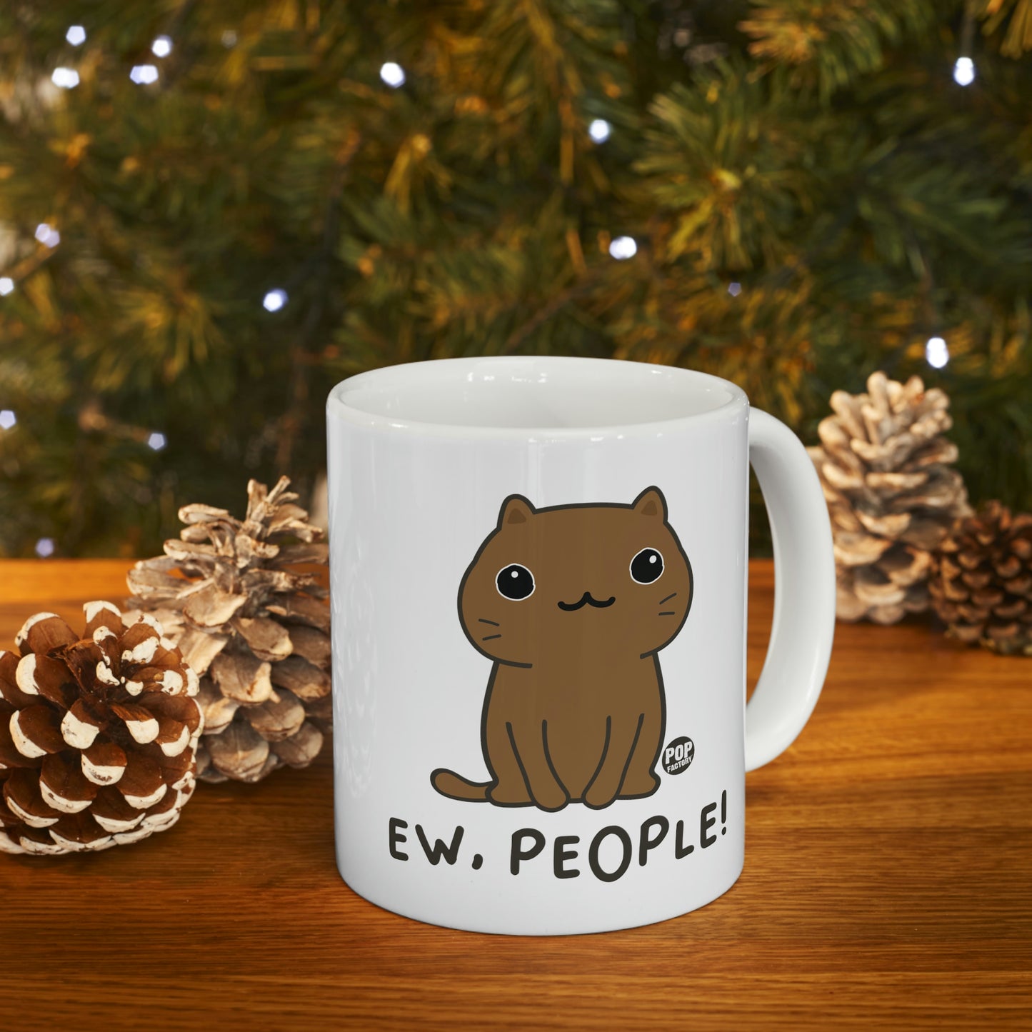 EW PEOPLE CAT COFFEE MUG