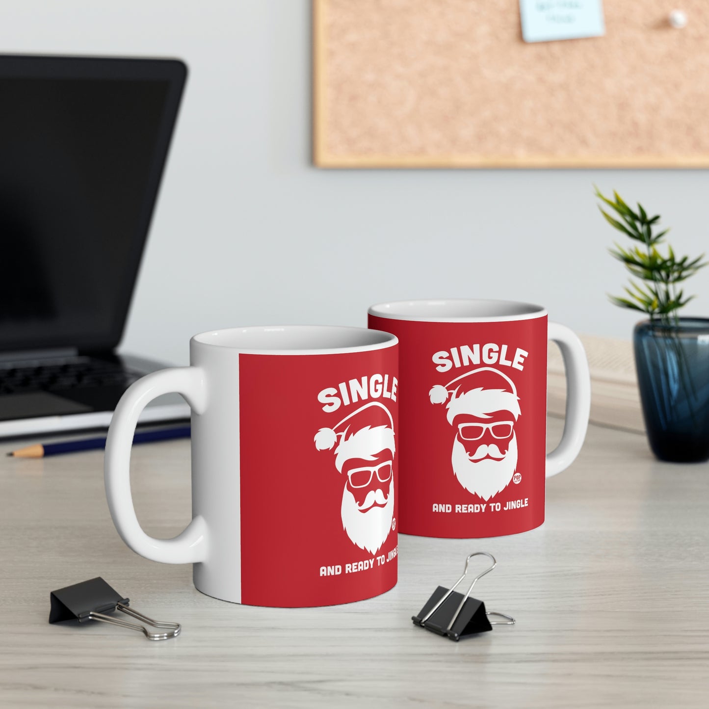 SINGLE READY TO  JINGLE SANTA COFFEE MUG