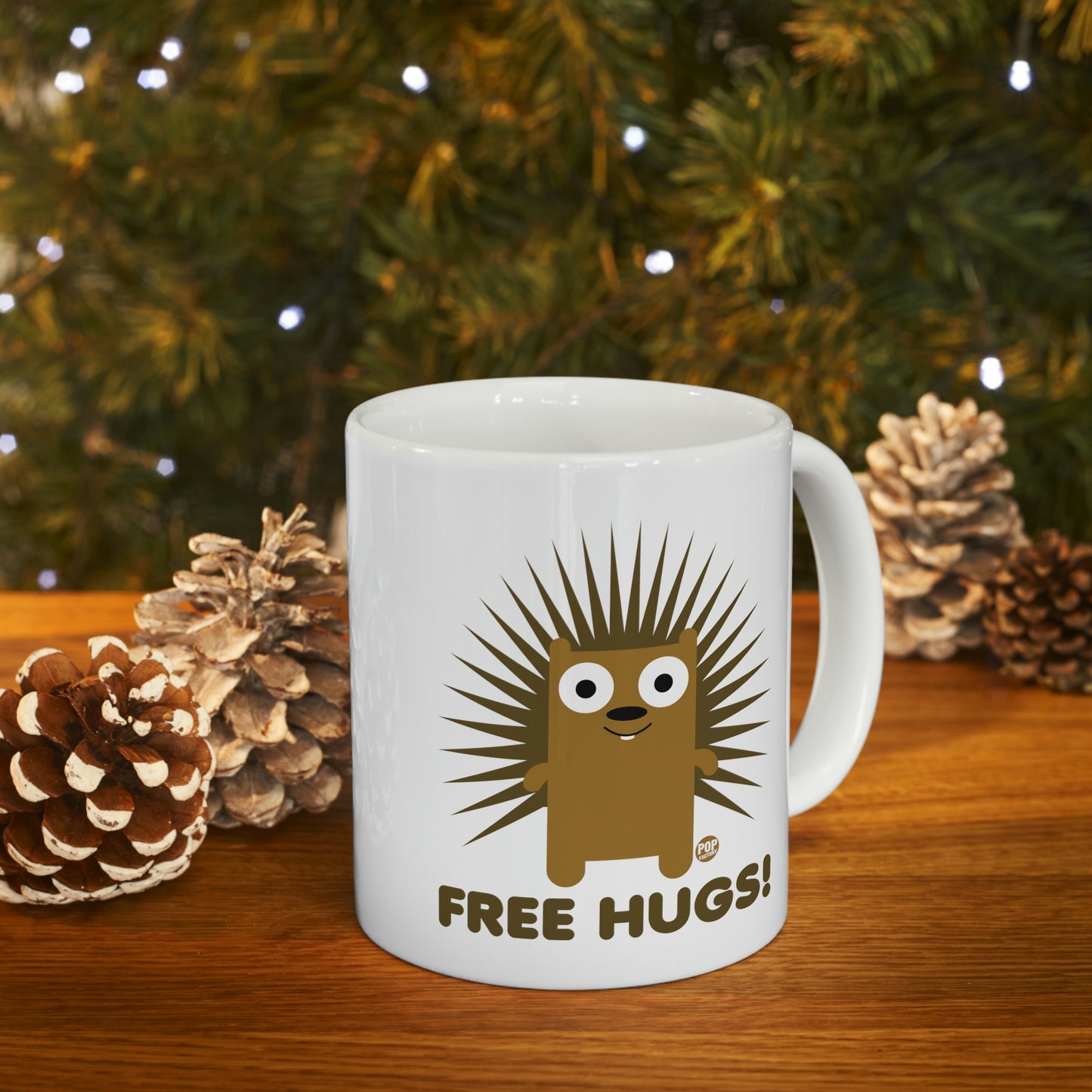 FREE HUGS PORCUPINE COFFEE MUG