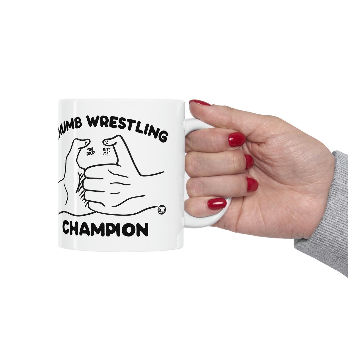 Thumb Wrestling Champ Mug