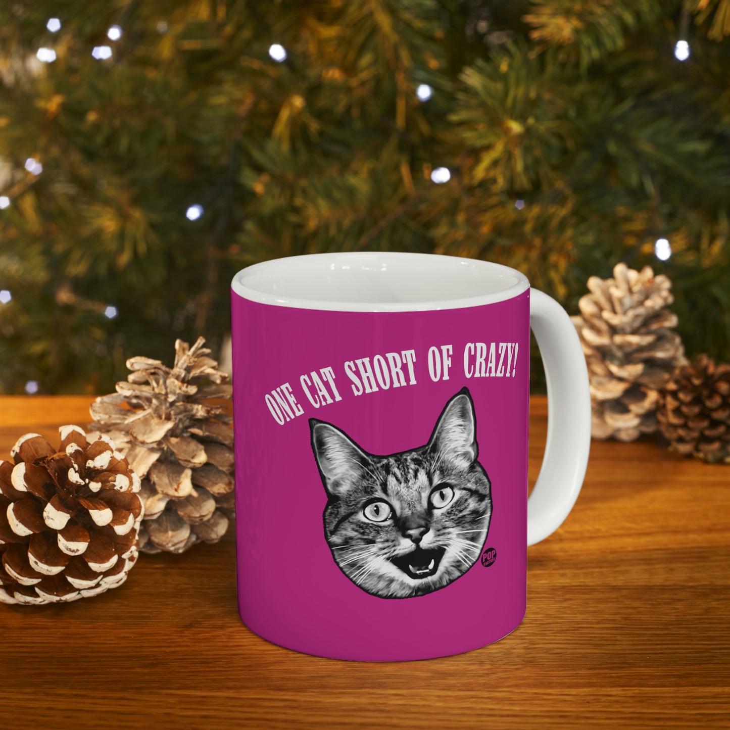 ONE CAT SHORT OF CRAZY!  COFFEE MUG