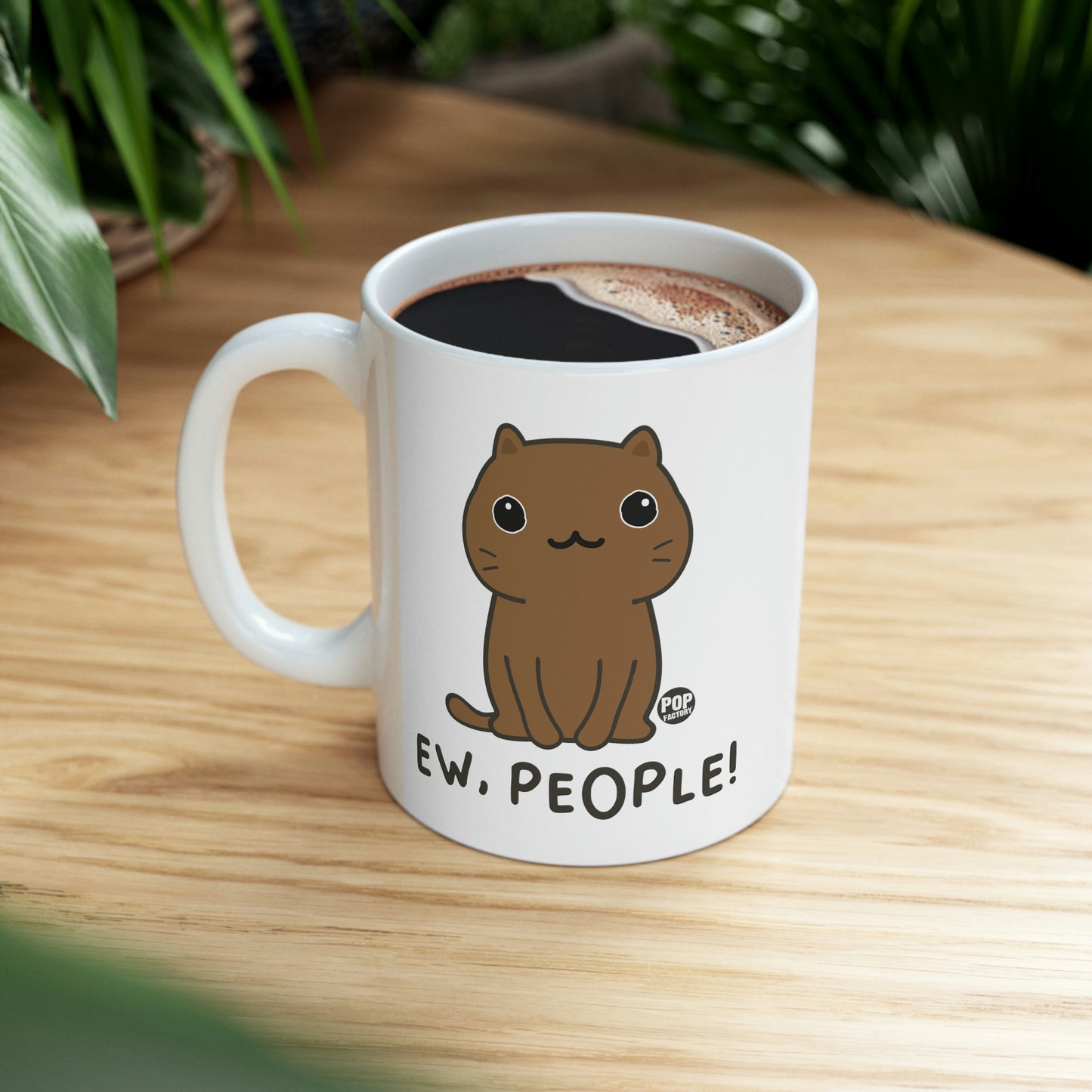 EW PEOPLE CAT COFFEE MUG