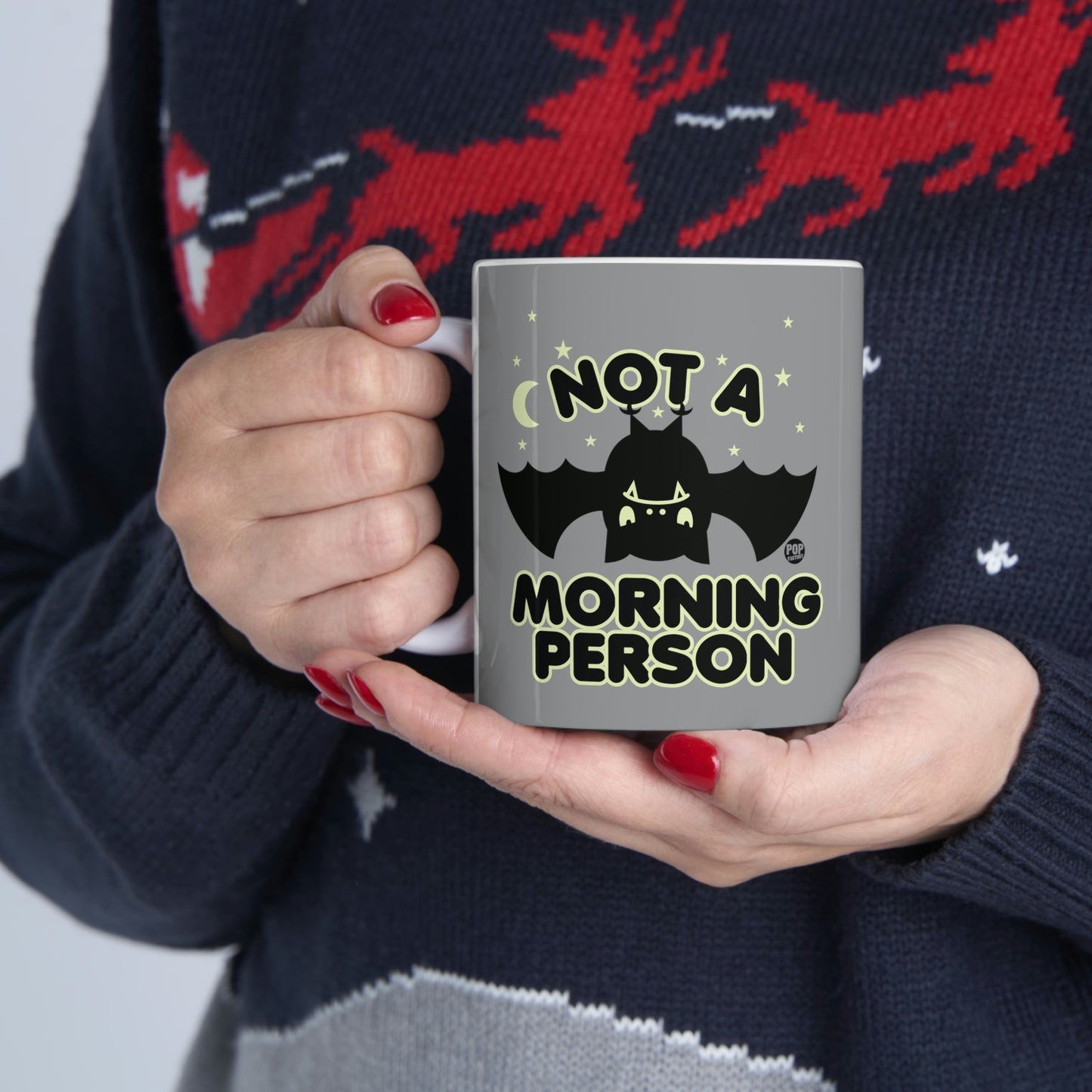 NOT A MORNING PERSON BAT COFFEE MUG