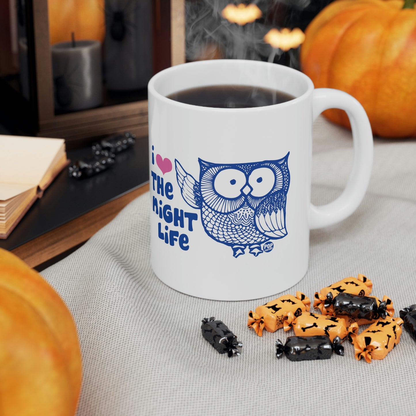 I LOVE THE NIGHT LIFE, OWL COFFEE MUG