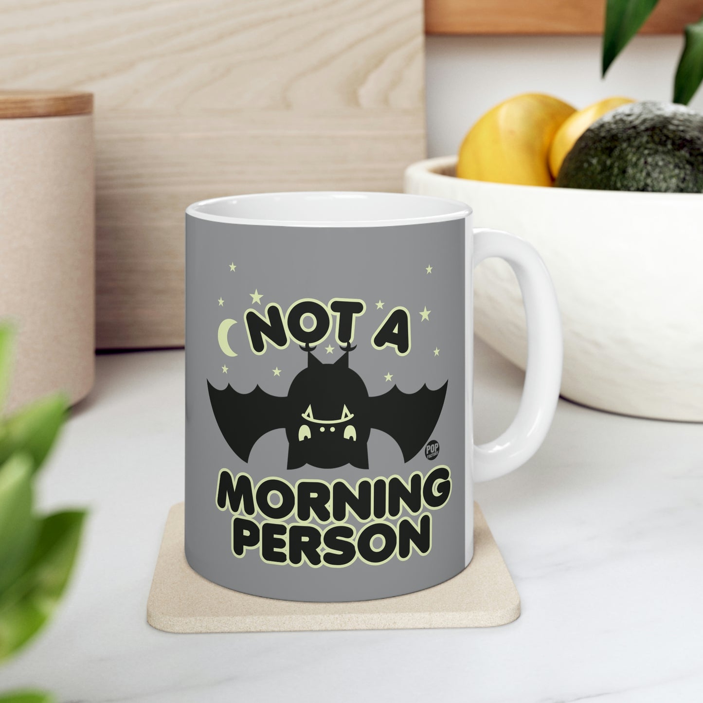 NOT A MORNING PERSON BAT COFFEE MUG