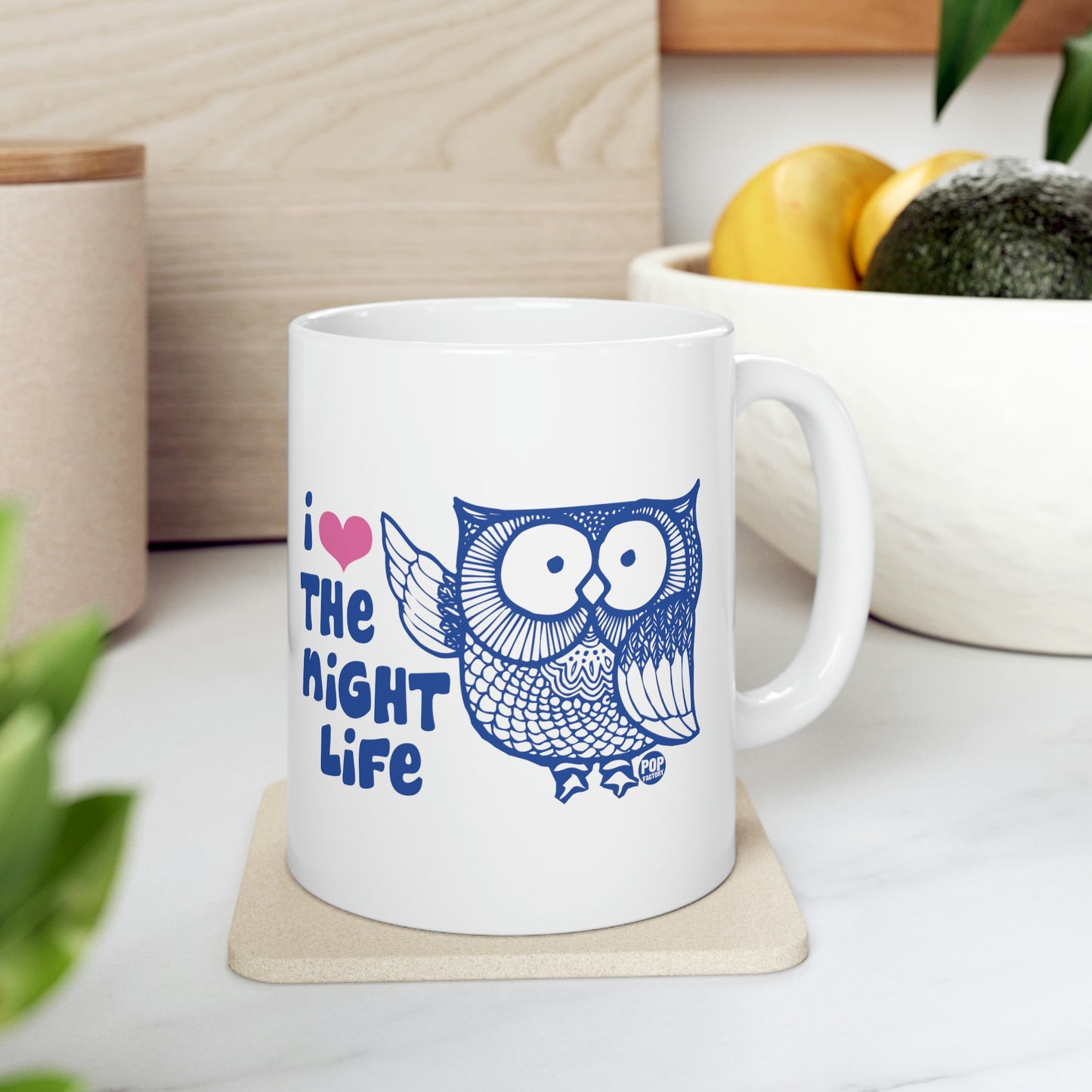 I LOVE THE NIGHT LIFE, OWL COFFEE MUG