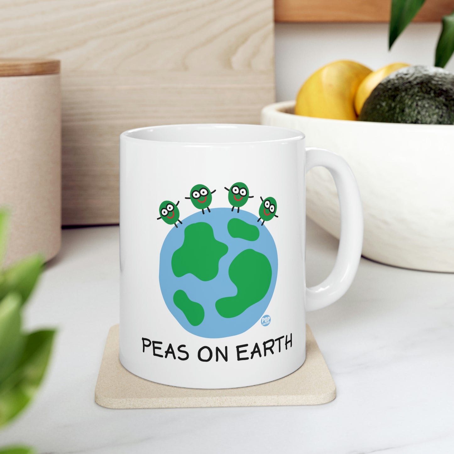 PEAS ON EARTH COFFEE MUG