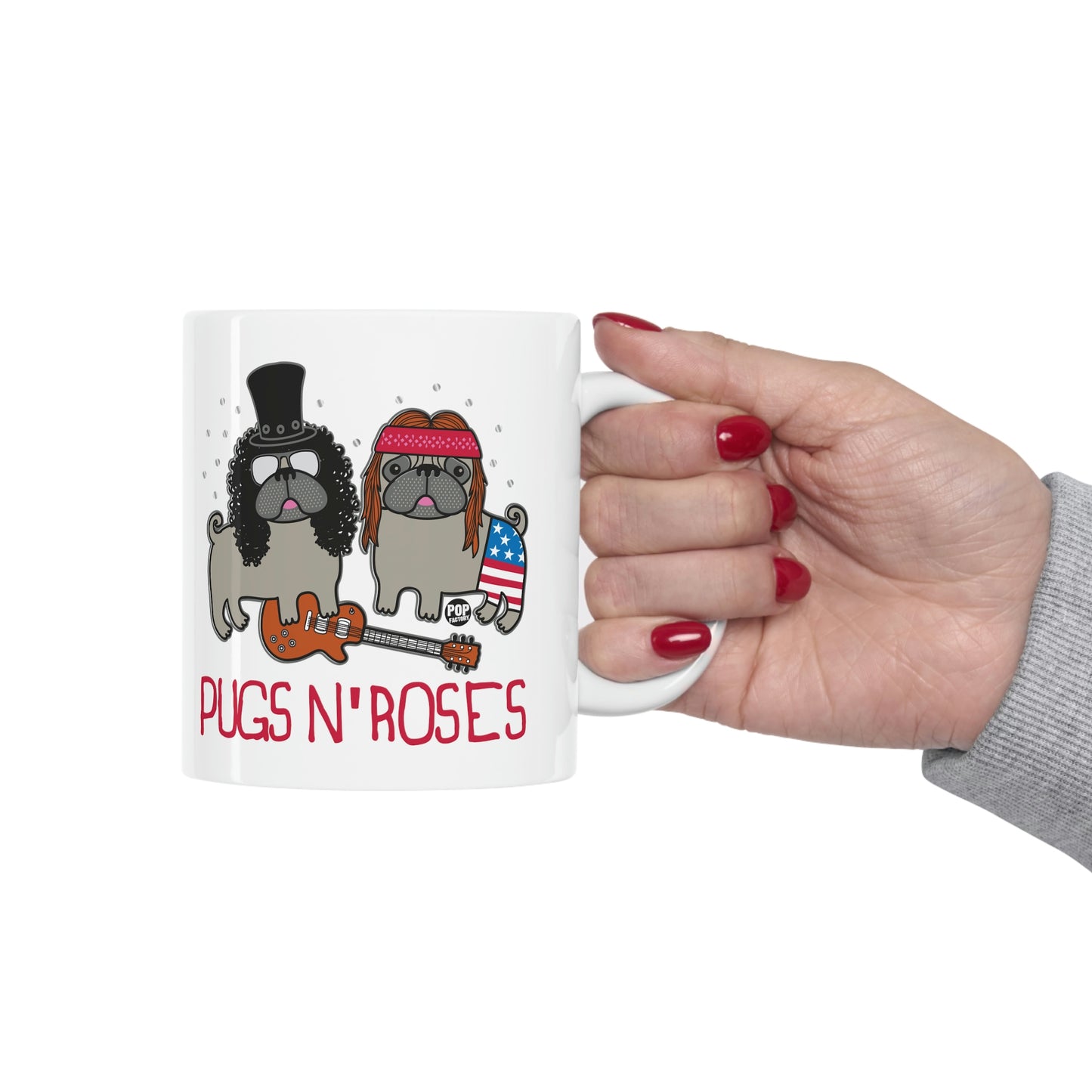 PUGS AND ROSES COFFEE MUG