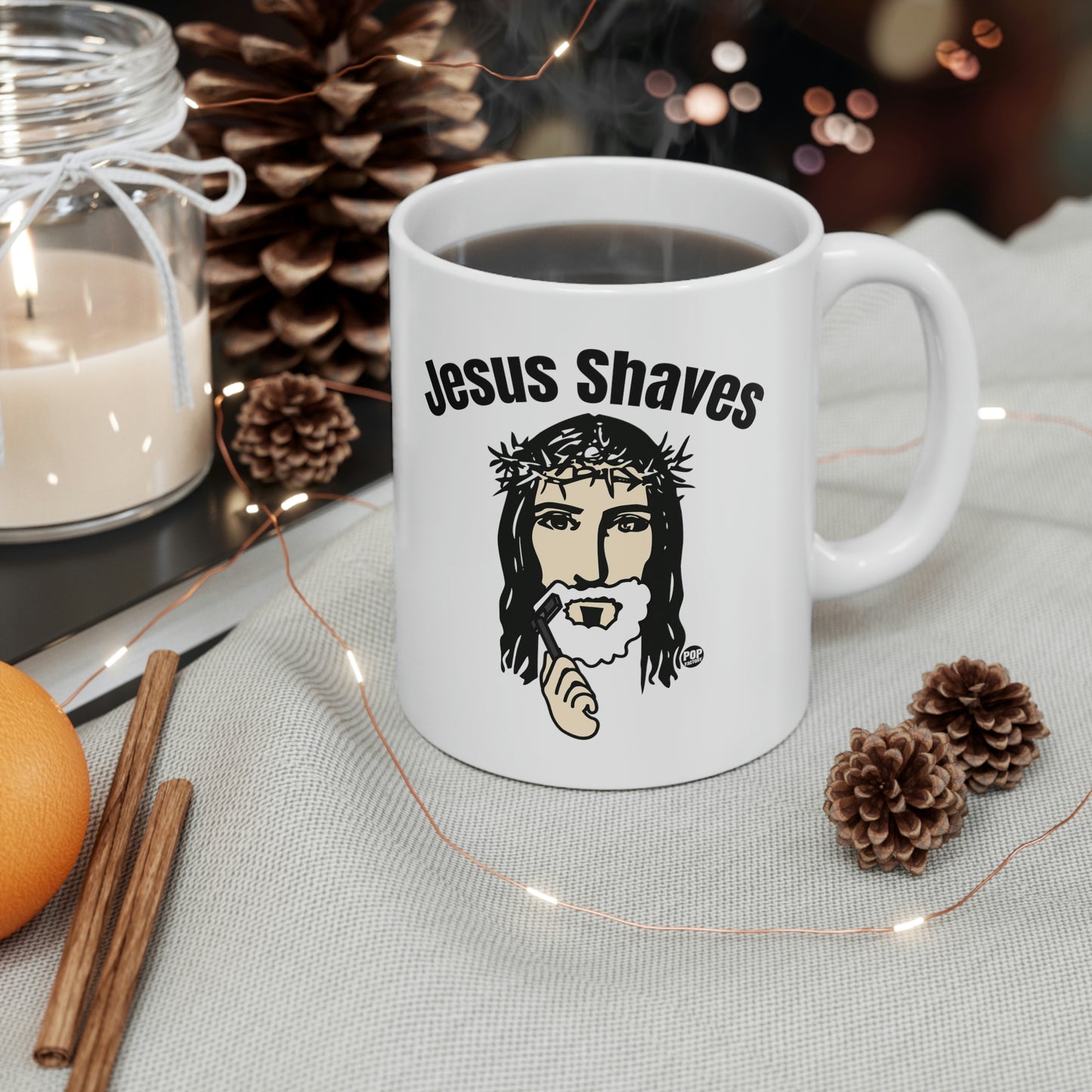 JESUS SAVES COFFEE MUG