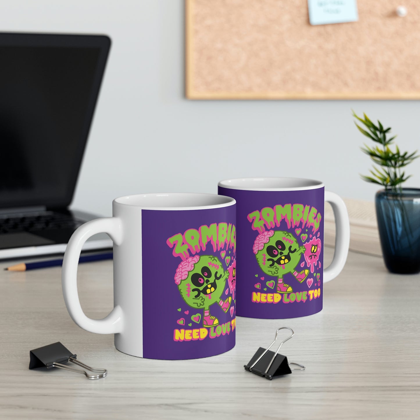 ZOMBIES NEED LOVE TOO COFFEE MUG