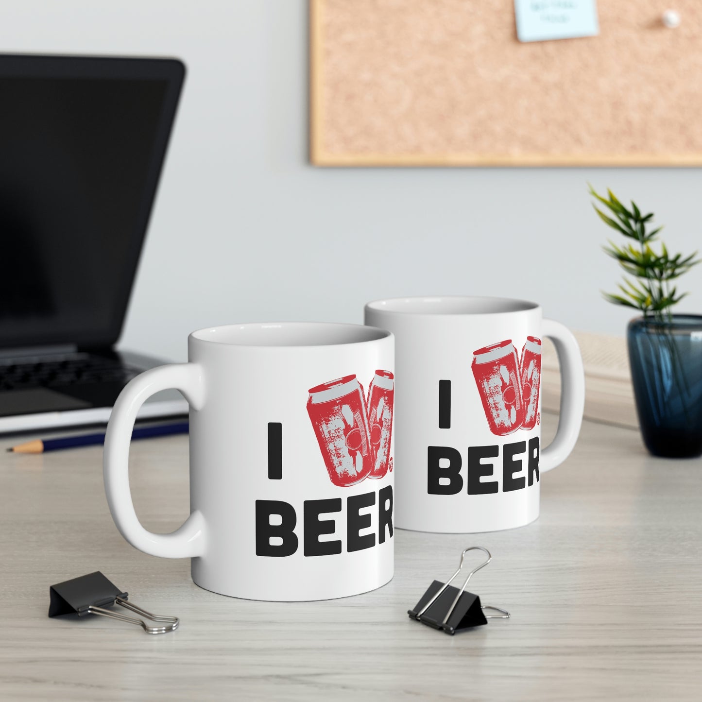 I LOVE BEER CANS COFFEE MUG