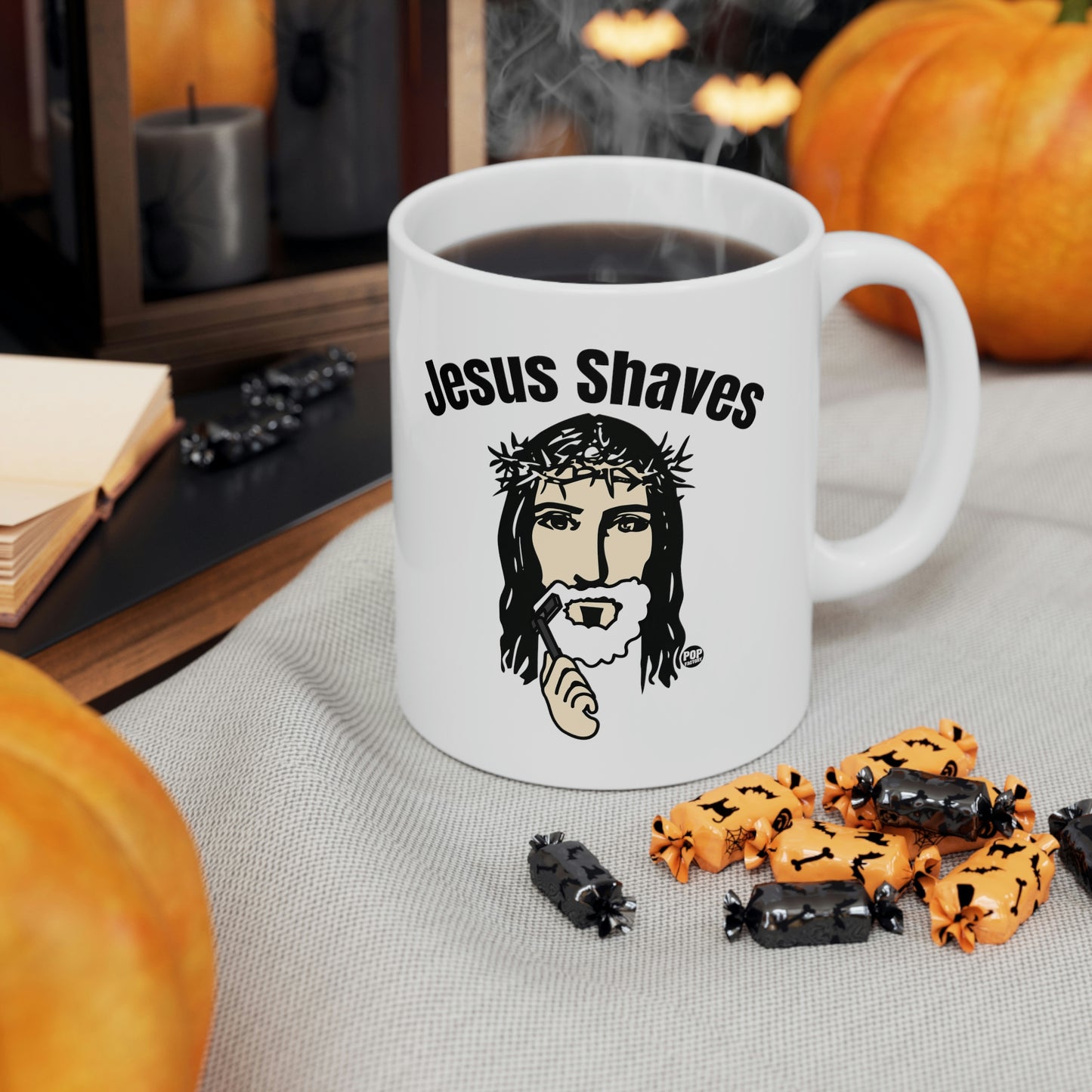 JESUS SAVES COFFEE MUG