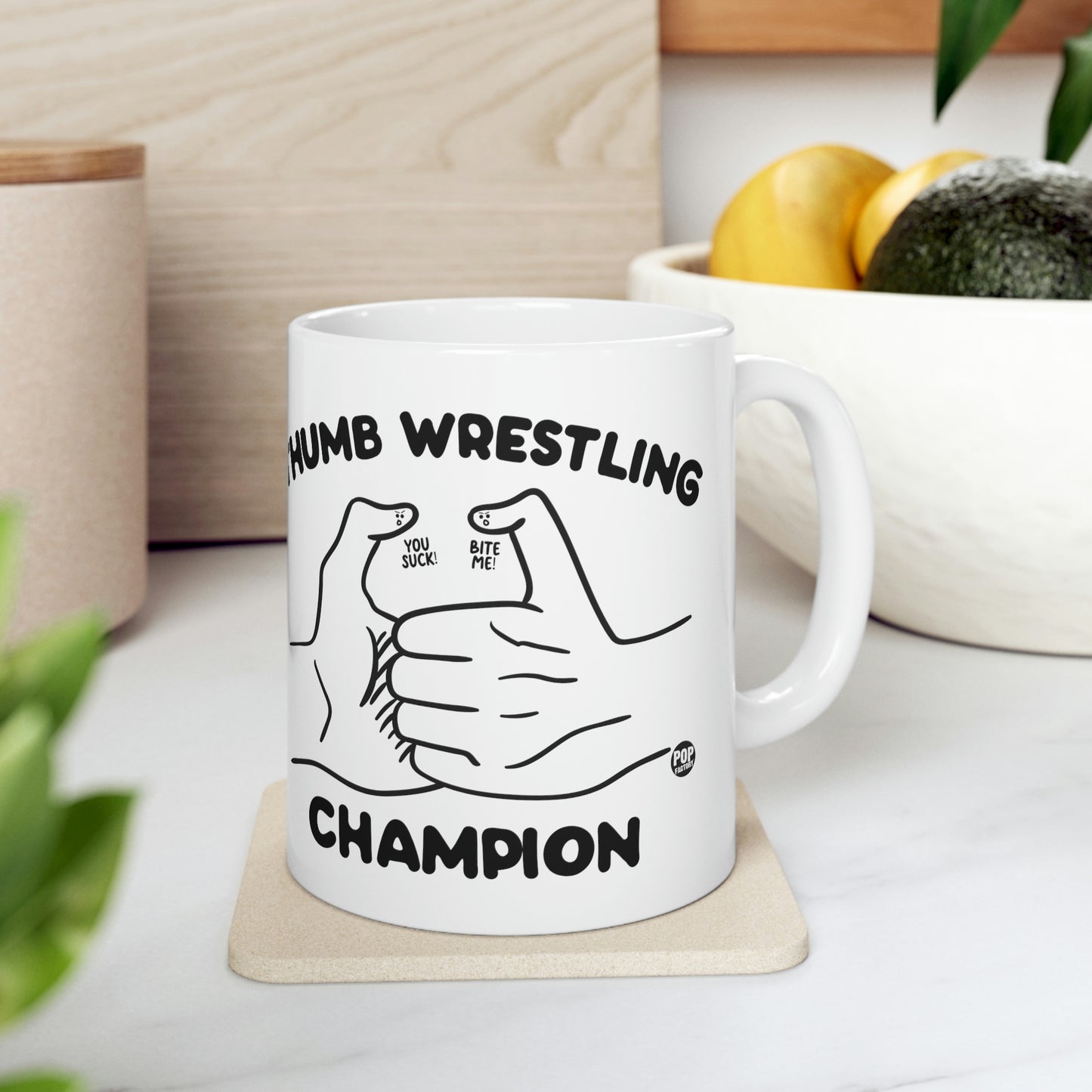 Thumb Wrestling Champ Mug