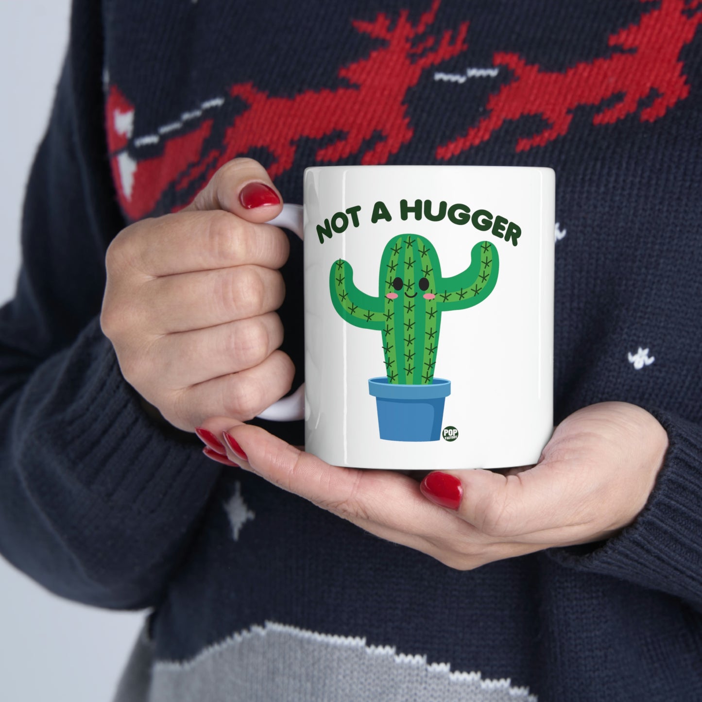 NOT A HUGGER CACTUS COFFEE MUG