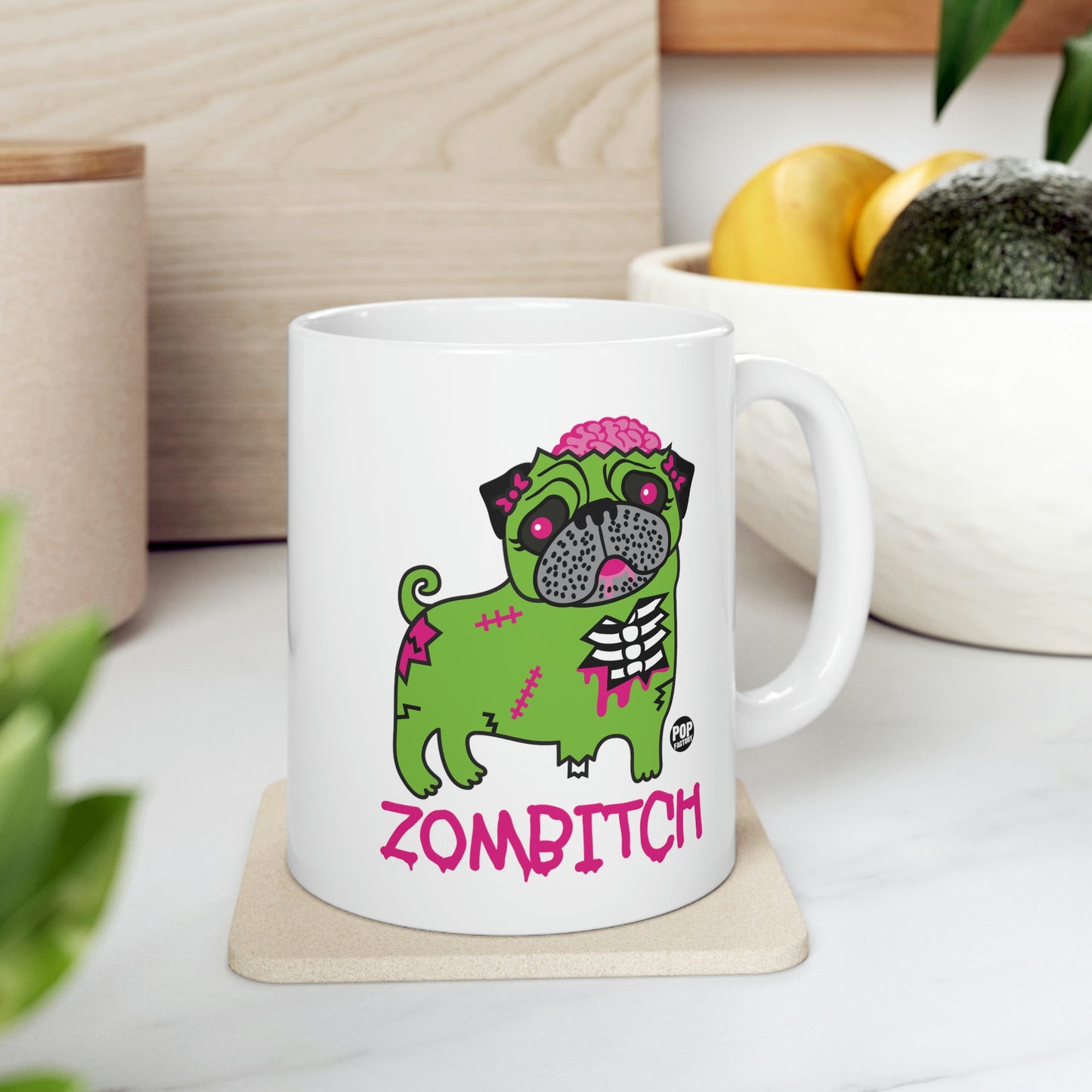 ZOMBITCH PUG COFFEE MUG