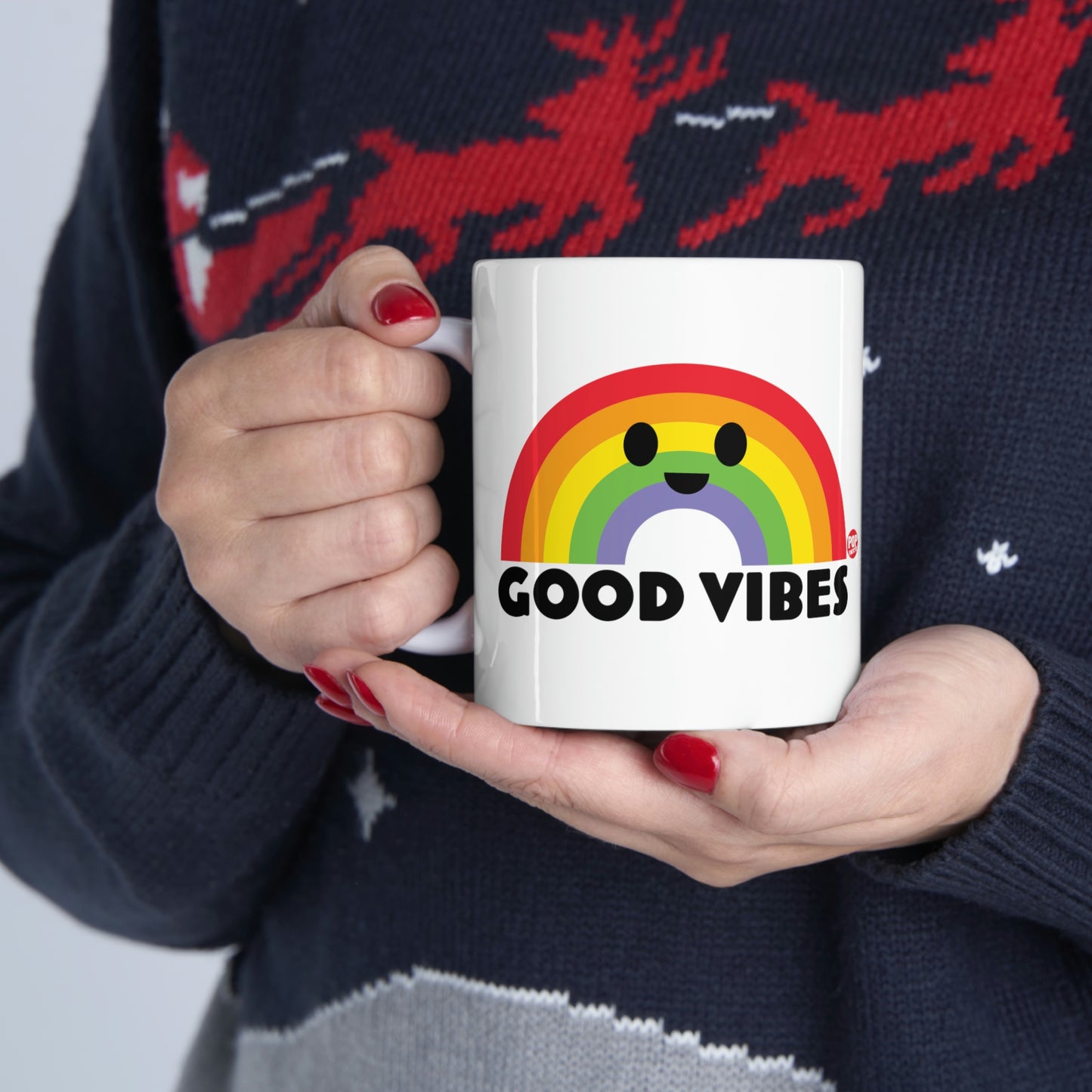 GOOD VIBES RAINBOW COFFEE MUG