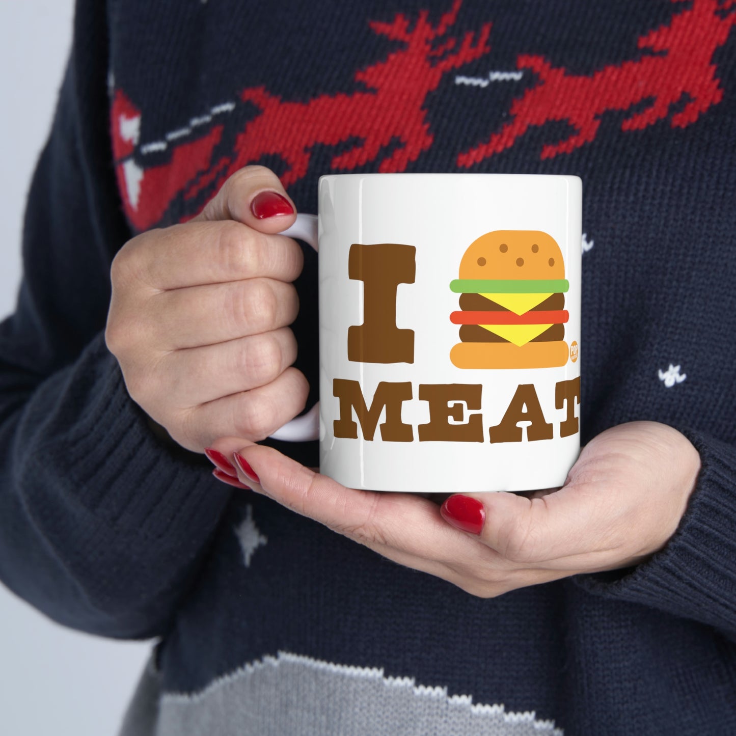 I LOVE MEAT BURGER COFFEE MUG