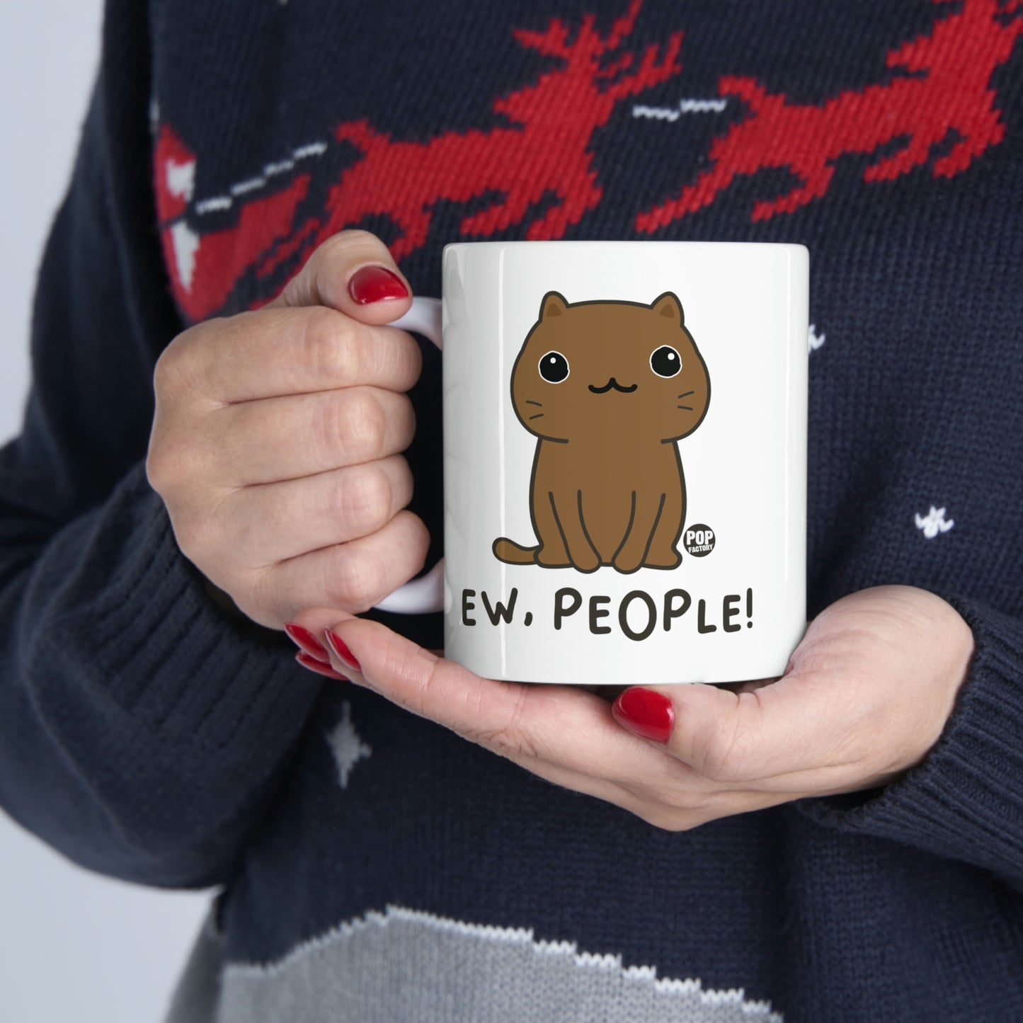 EW PEOPLE CAT COFFEE MUG