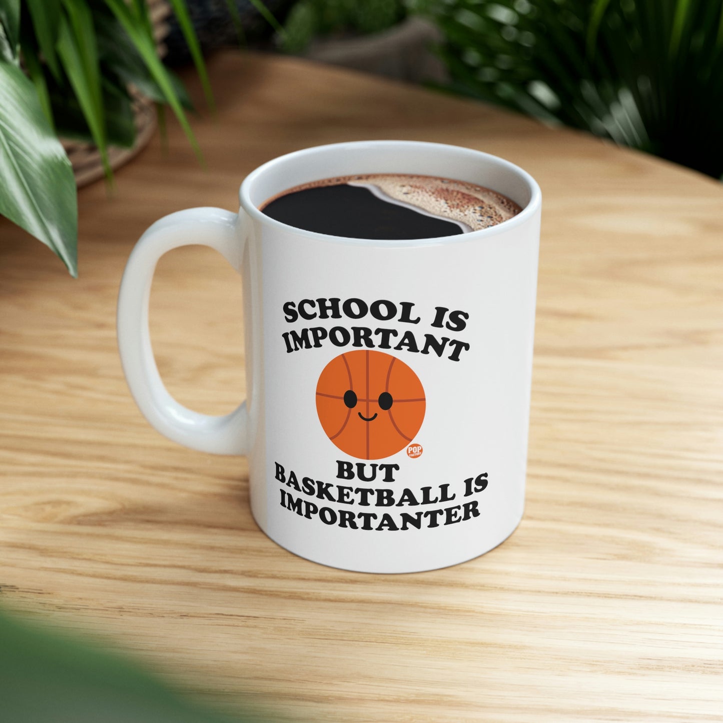 SCHOOL IS IMPORTANT BUT BASKETBALL IS IMPORTANTER COFFEE MUG