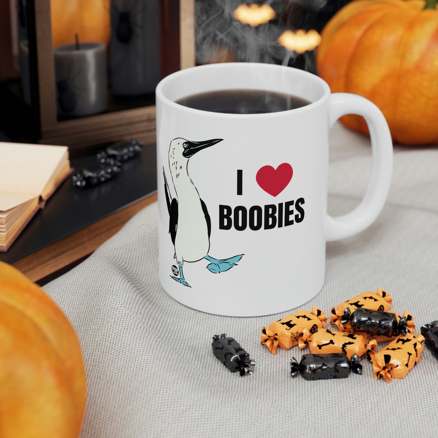 I LOVE BOOBIES, BIRD COFFEE MUG