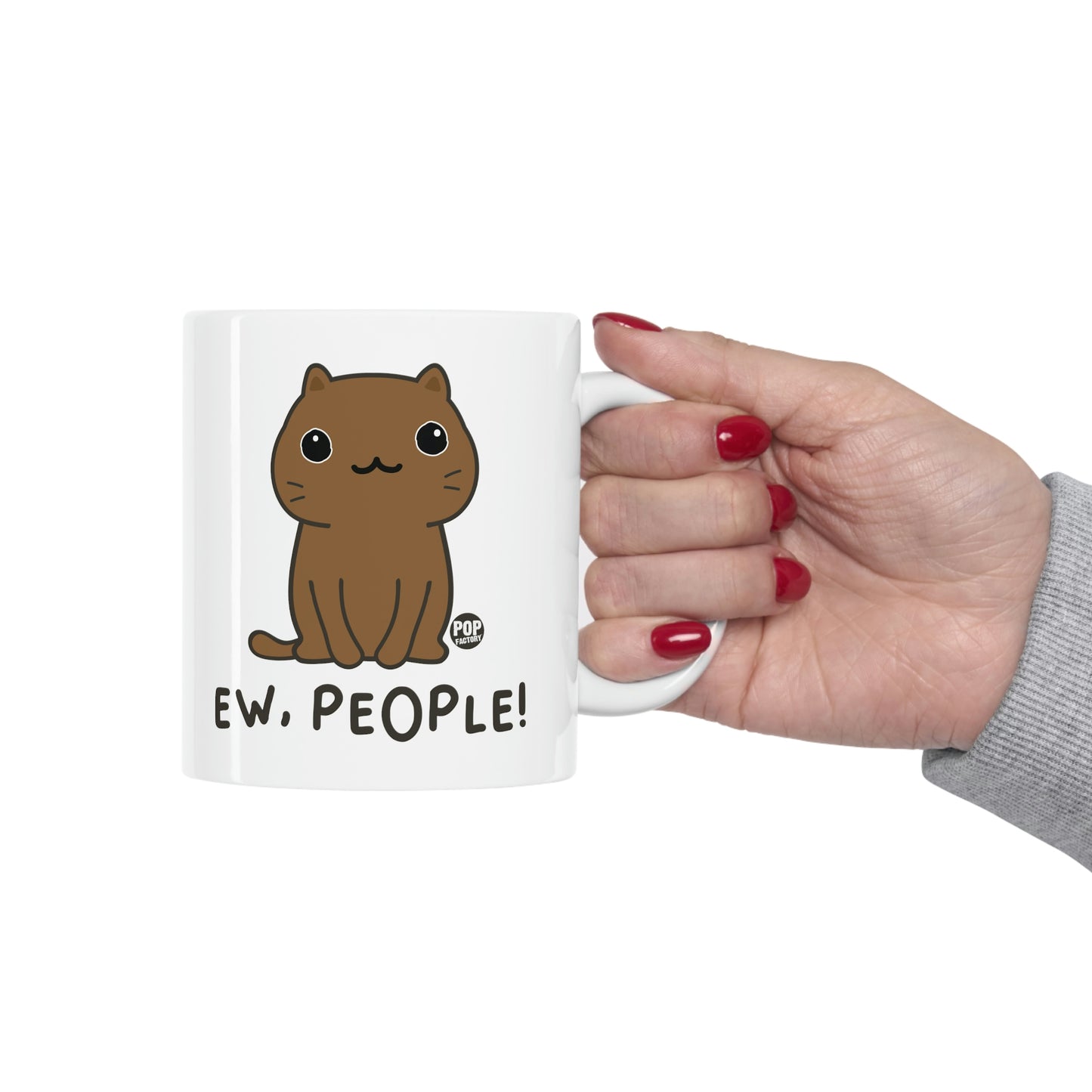 EW PEOPLE CAT COFFEE MUG