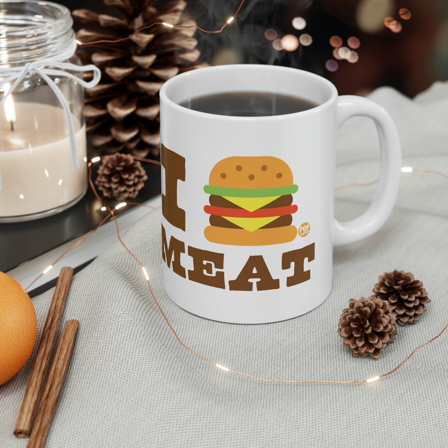 I LOVE MEAT BURGER COFFEE MUG