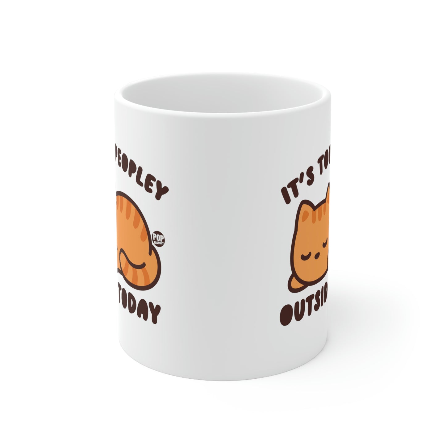 Too Peopley Outside Cat Mug