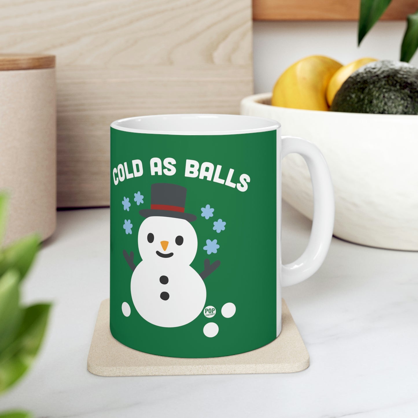 COLD AS BALLS SNOWMAN COFFEE MUG