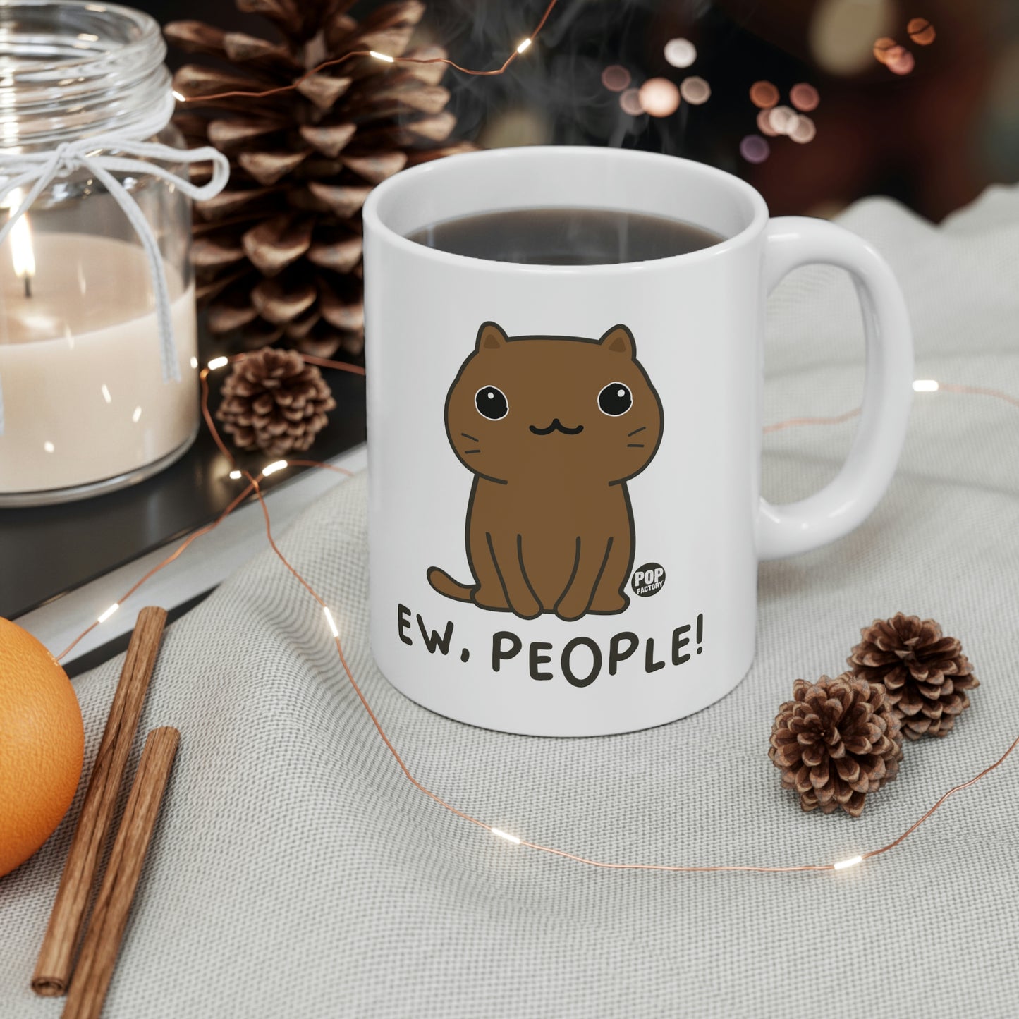 EW PEOPLE CAT COFFEE MUG