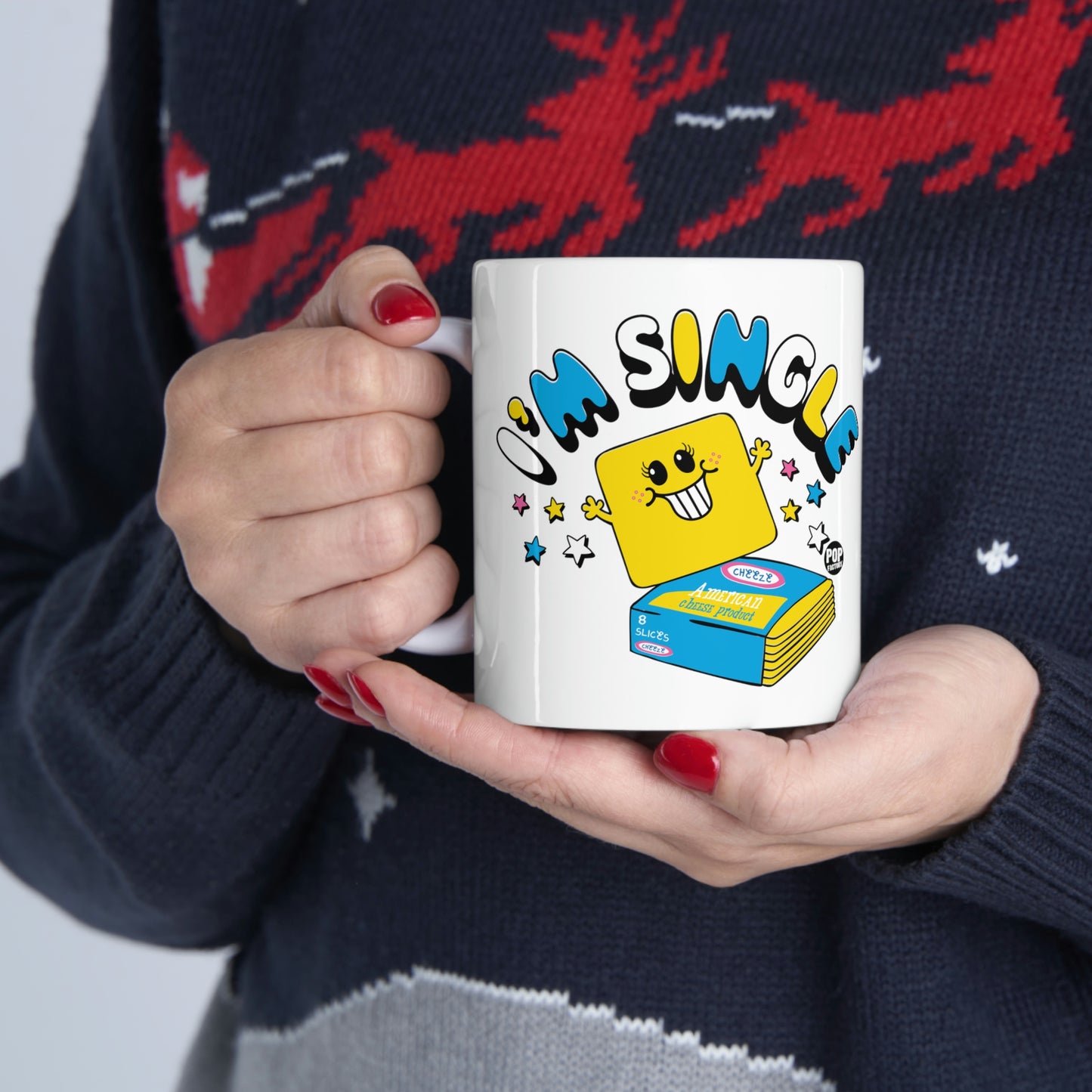 I'M SINGLE CHEESE COFFEE MUG