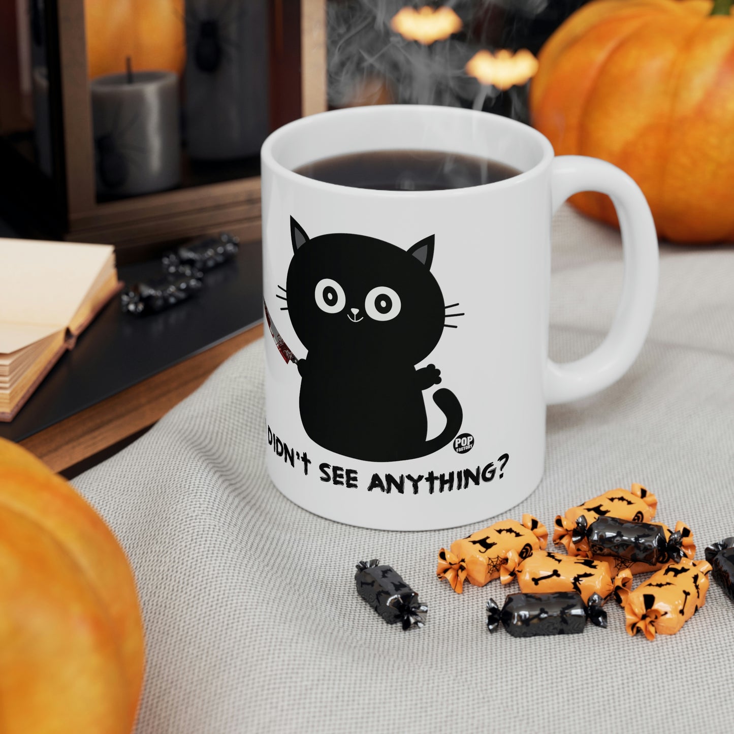 DIDN'T SEE ANYTHING? CAT KNIFE COFFEE MUG