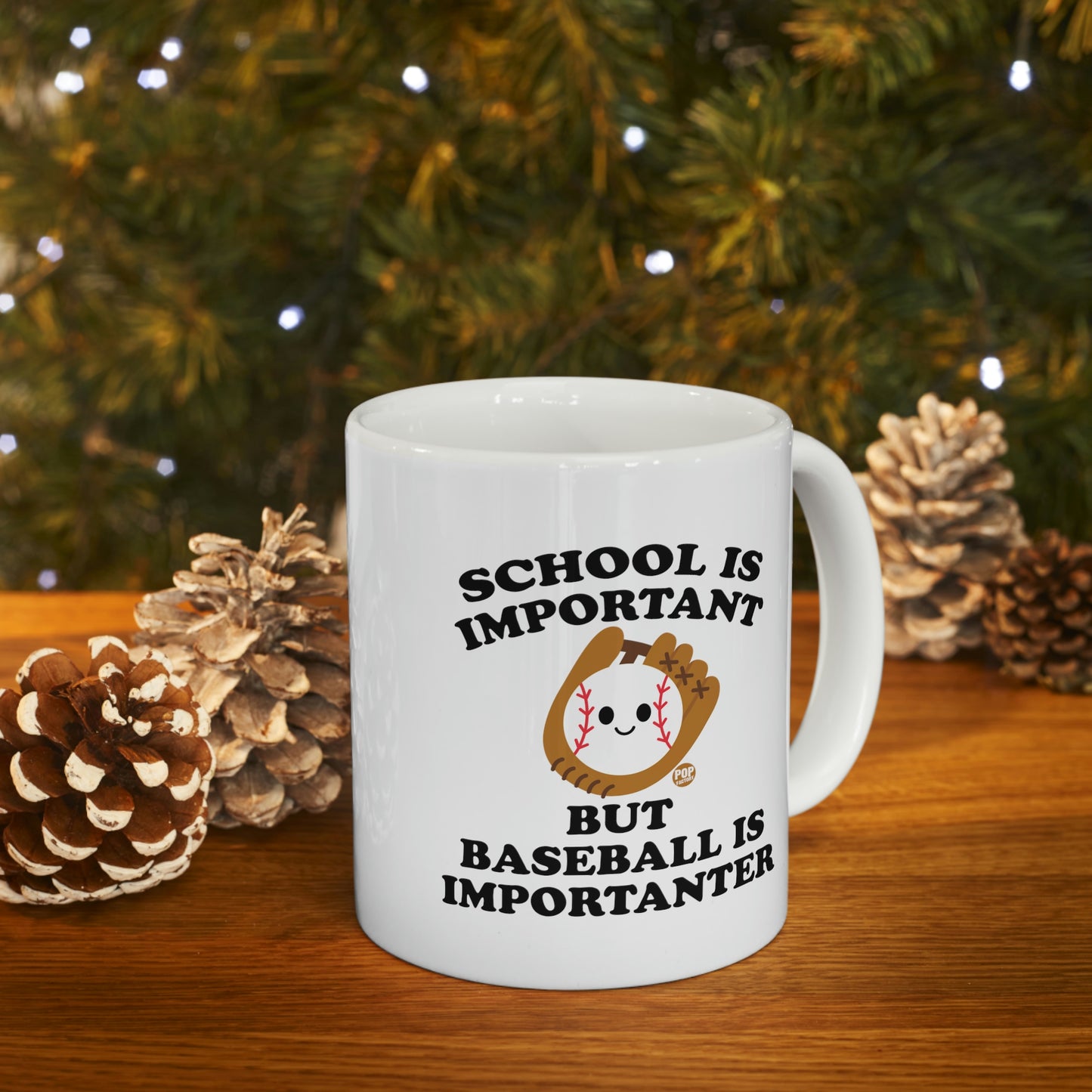 SCHOOL IS IMPORTANT BUT BASEBALL IS IMPORANTER COFFEE MUG