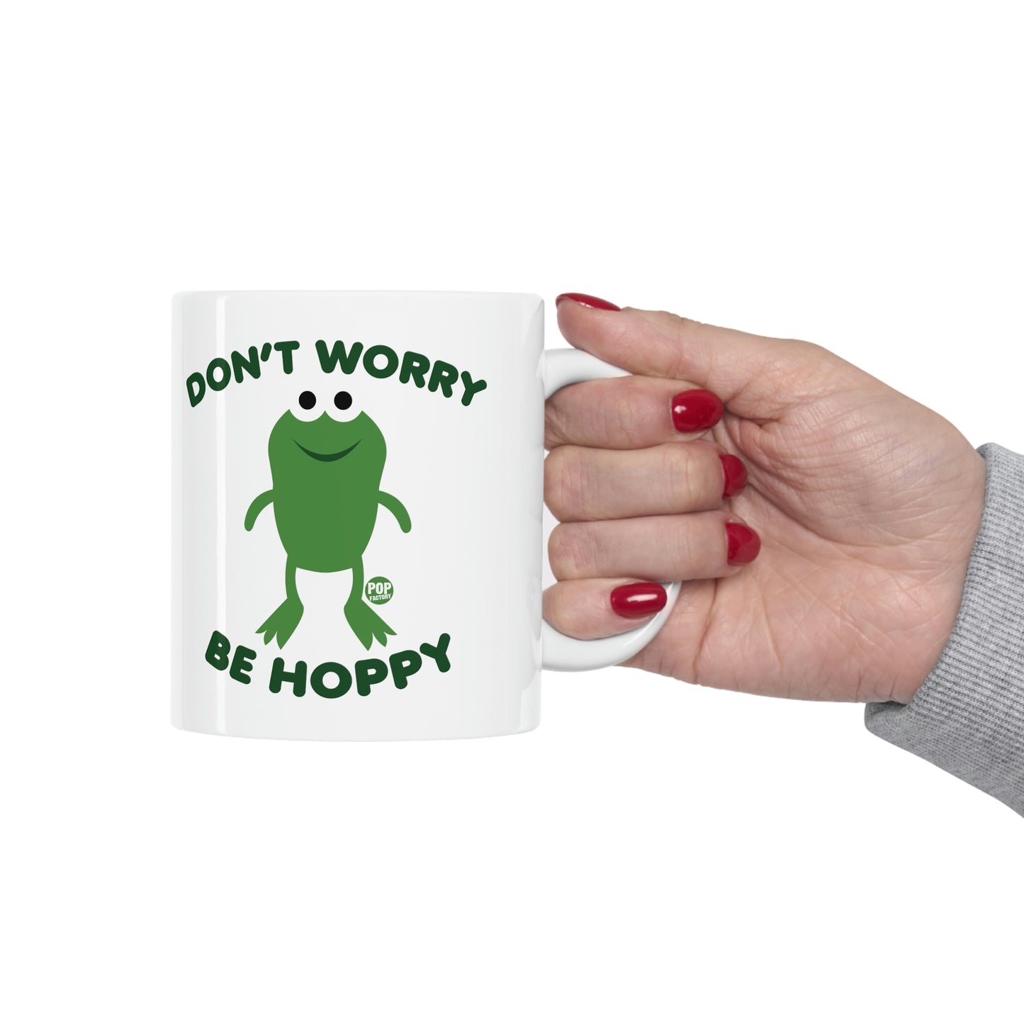 DON'T WORRY BE HAPPY FROG COFFEE MUG