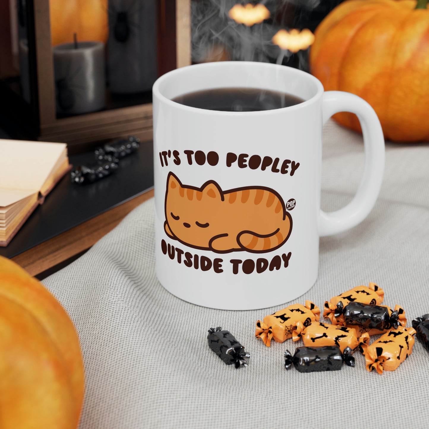 Too Peopley Outside Cat Mug