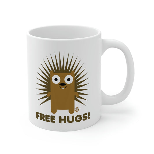 FREE HUGS PORCUPINE COFFEE MUG