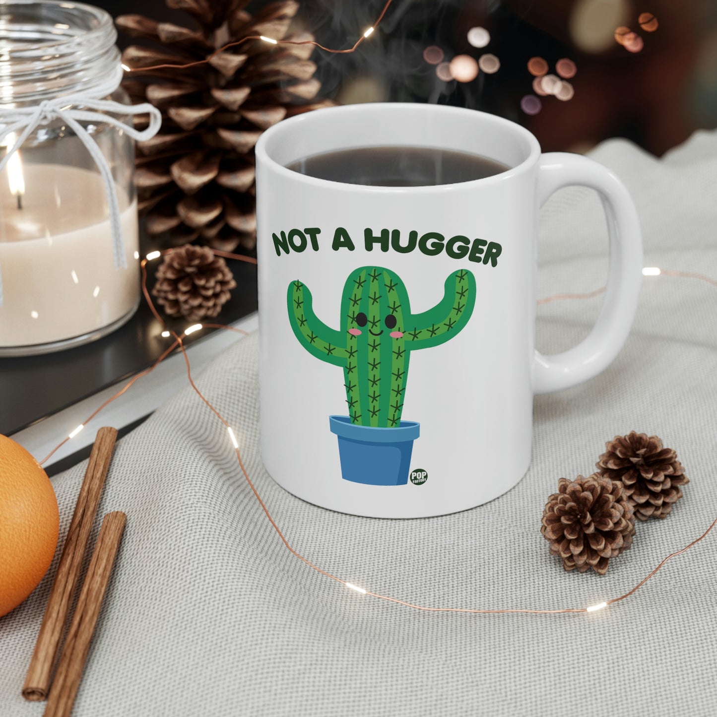 NOT A HUGGER CACTUS COFFEE MUG