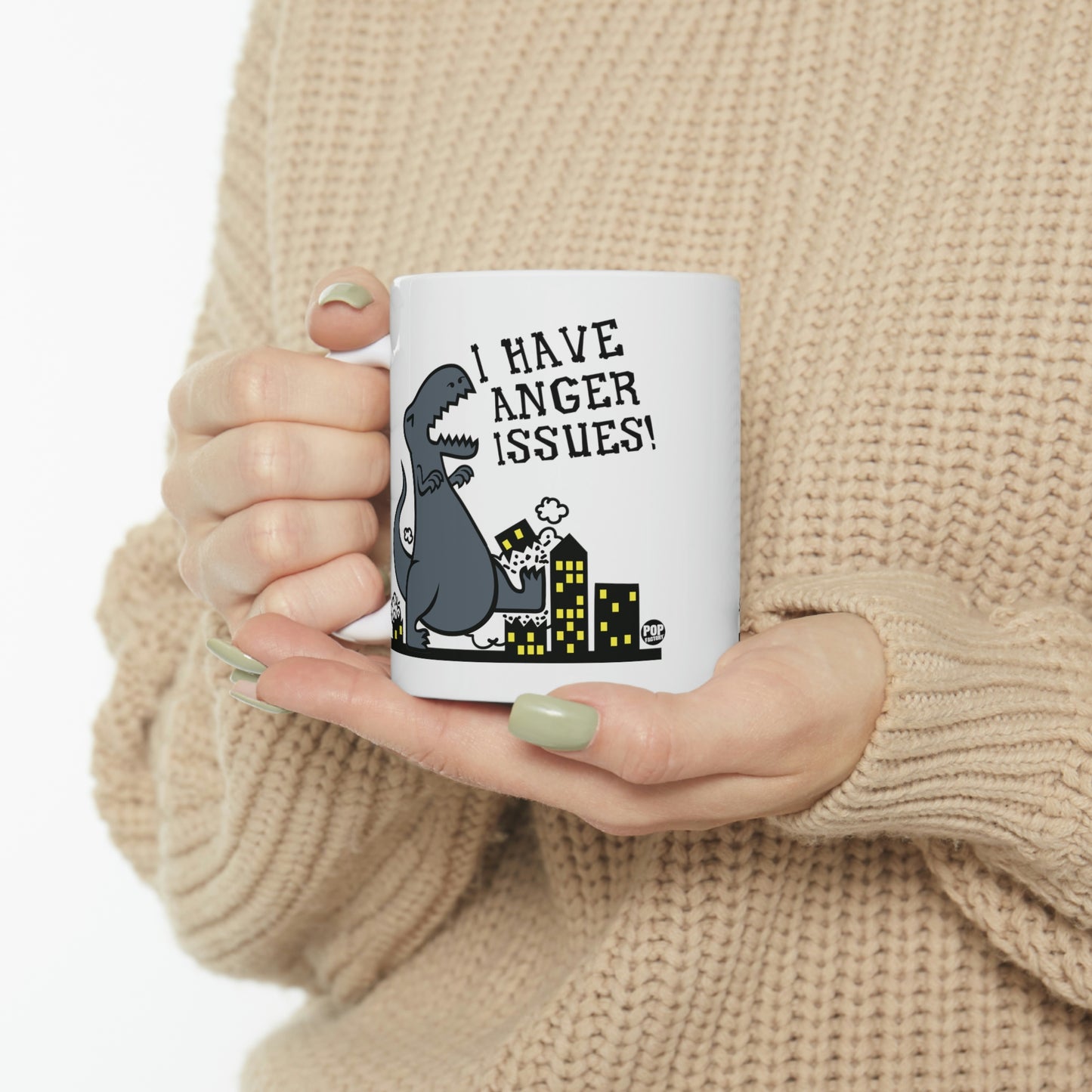 ANGER ISSUES DINOSAUR COFFEE MUG