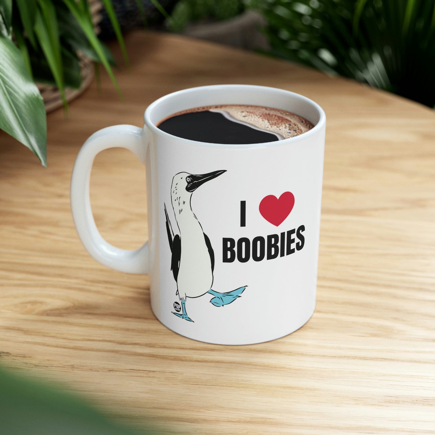 I LOVE BOOBIES, BIRD COFFEE MUG